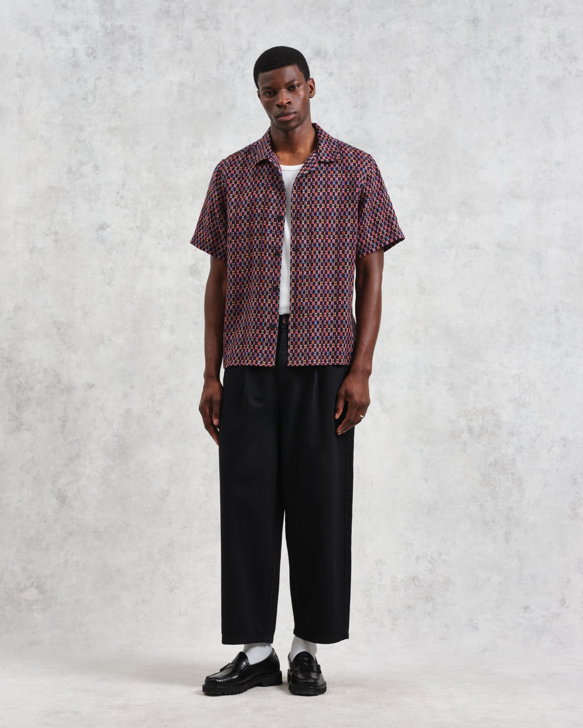 ディドコットシャツ MINI DOUBLE GRID (NAVY/MULTI)