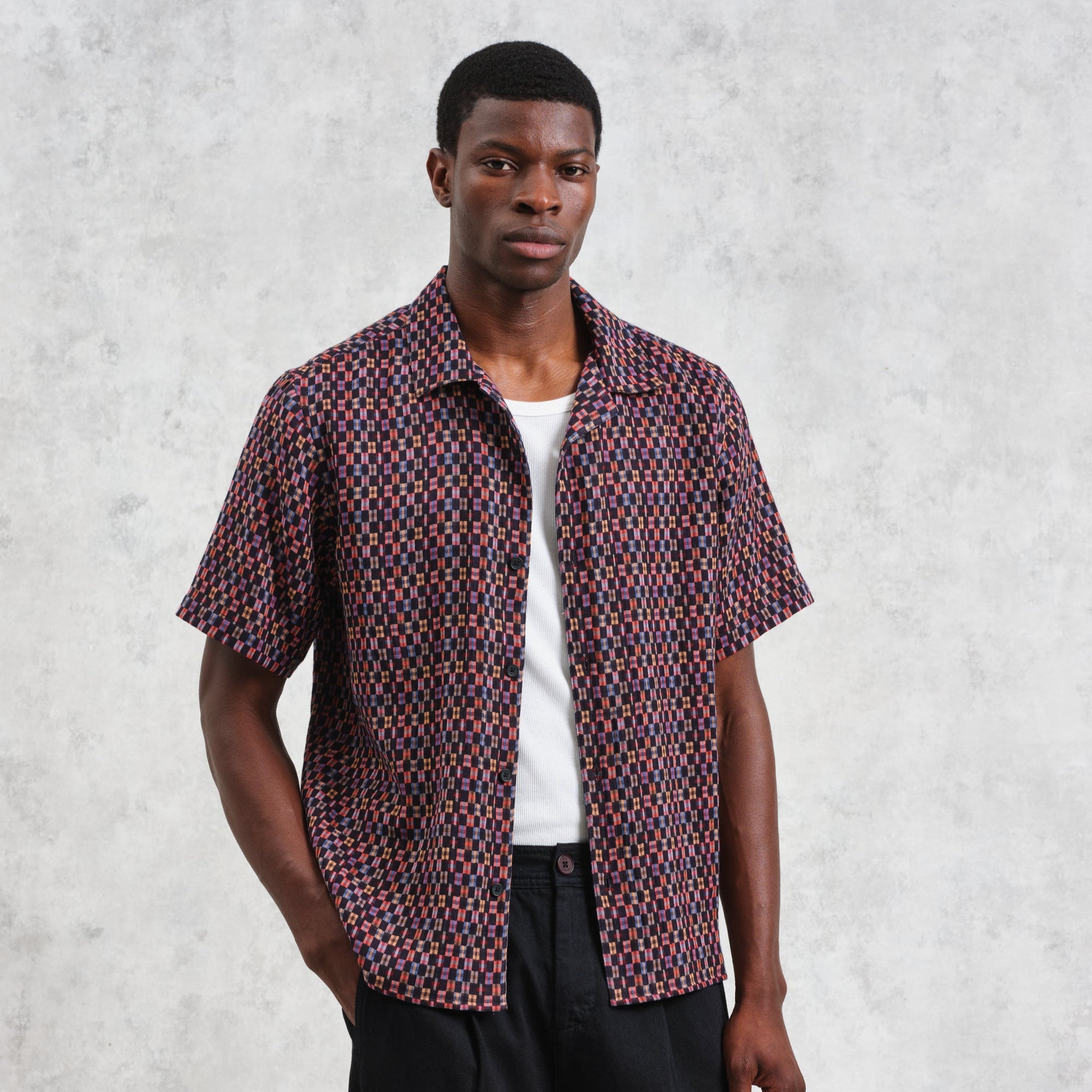 ディドコットシャツ MINI DOUBLE GRID (NAVY/MULTI)