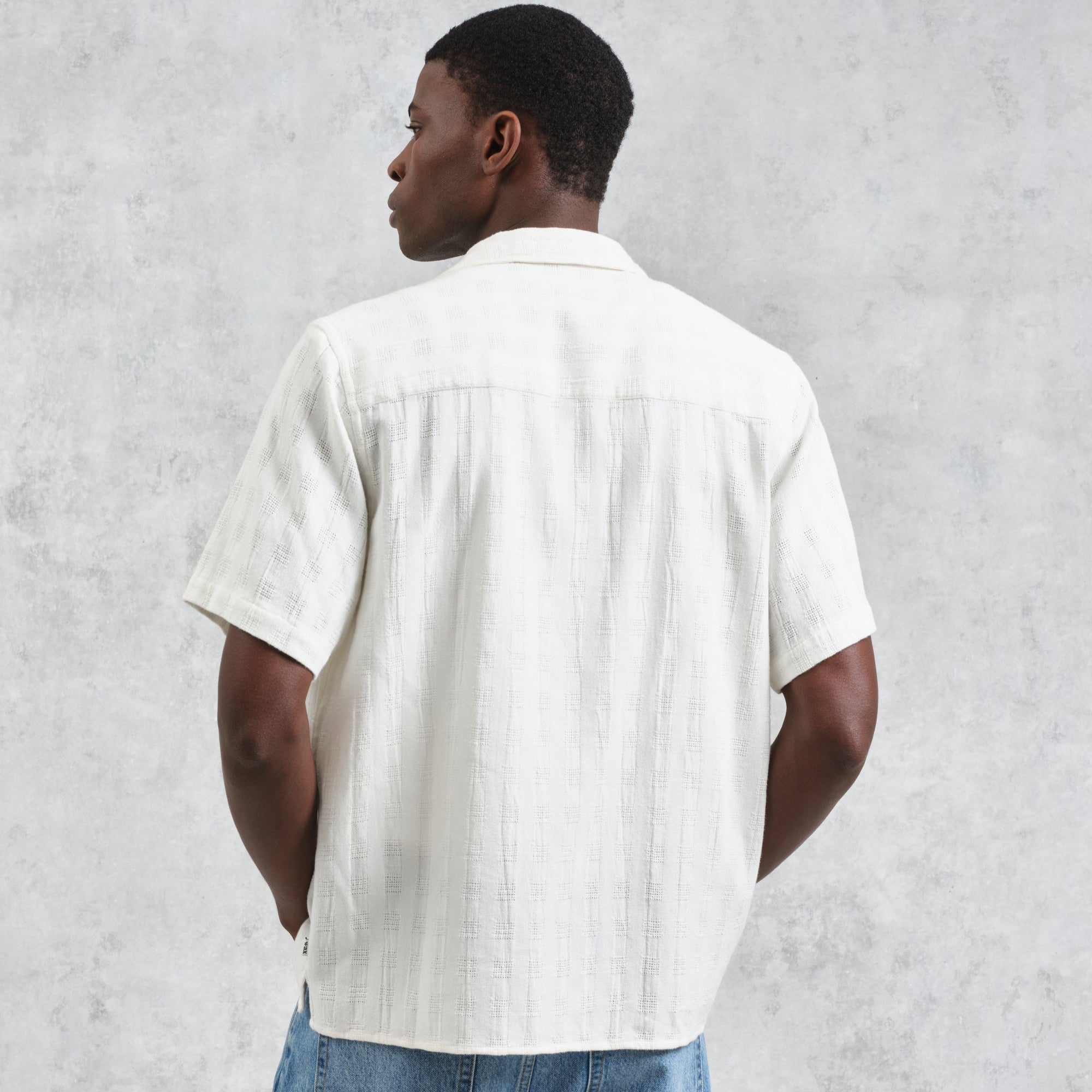 ディドコットシャツ OPEN WEAVE GRID (ECRU)