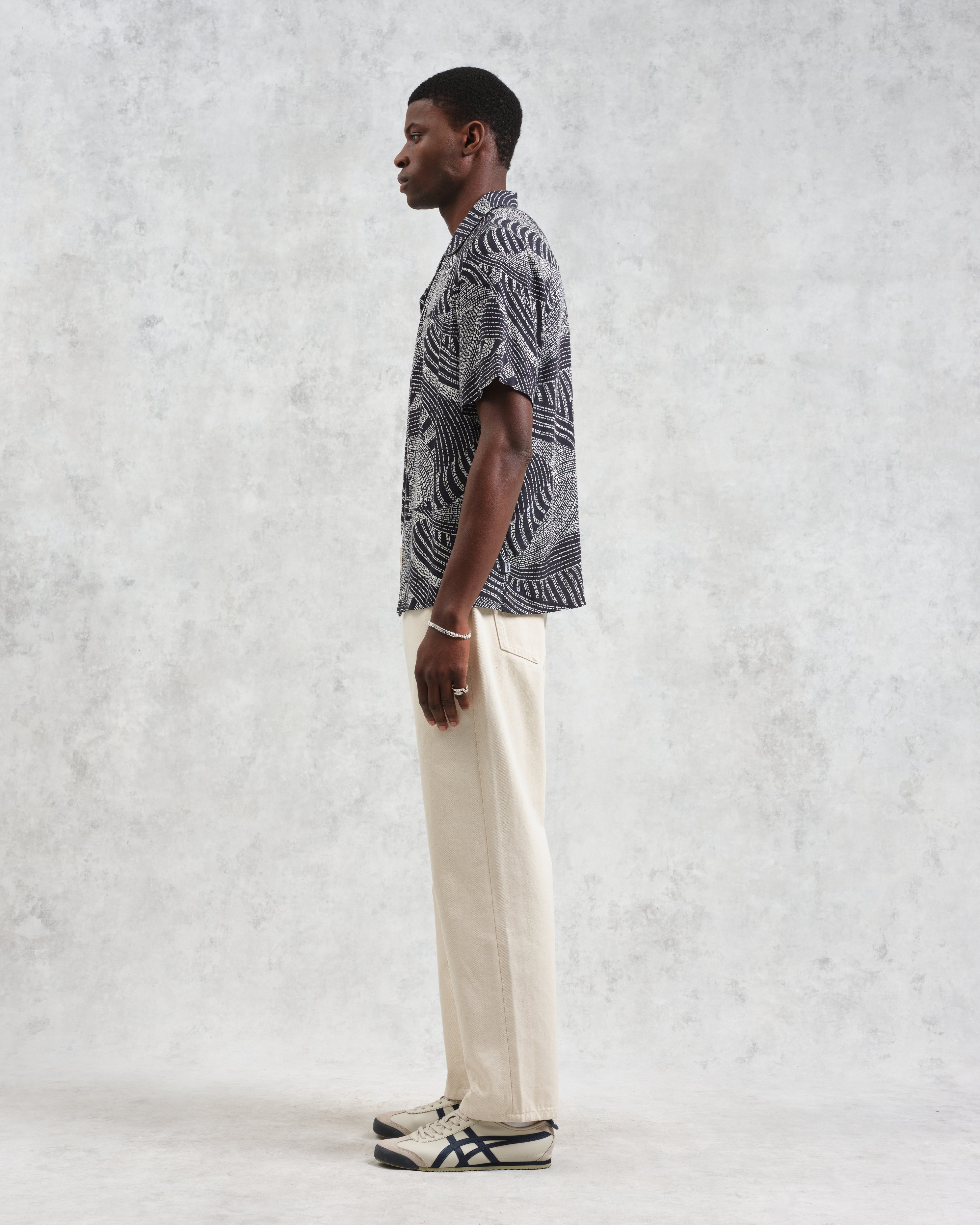 ディドコットシャツ DOTTED SWIRL (NAVY/ECRU)