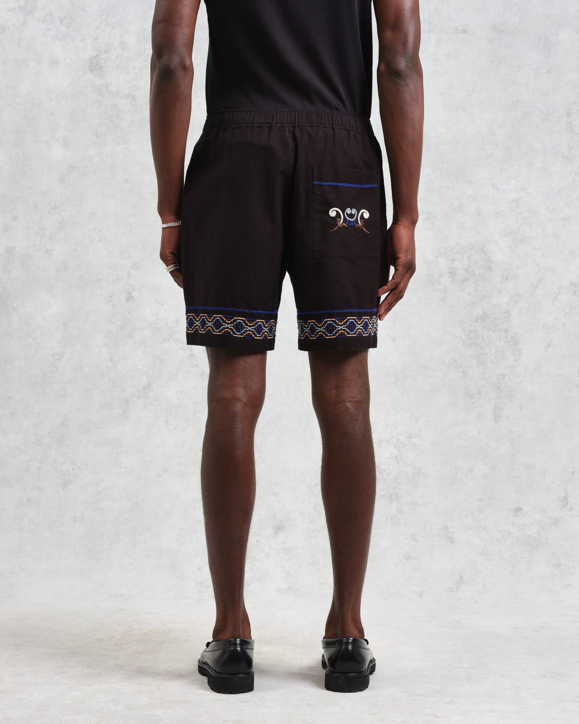 カートショーツ BORDER PLACEMENT (BLACK/BLUE)