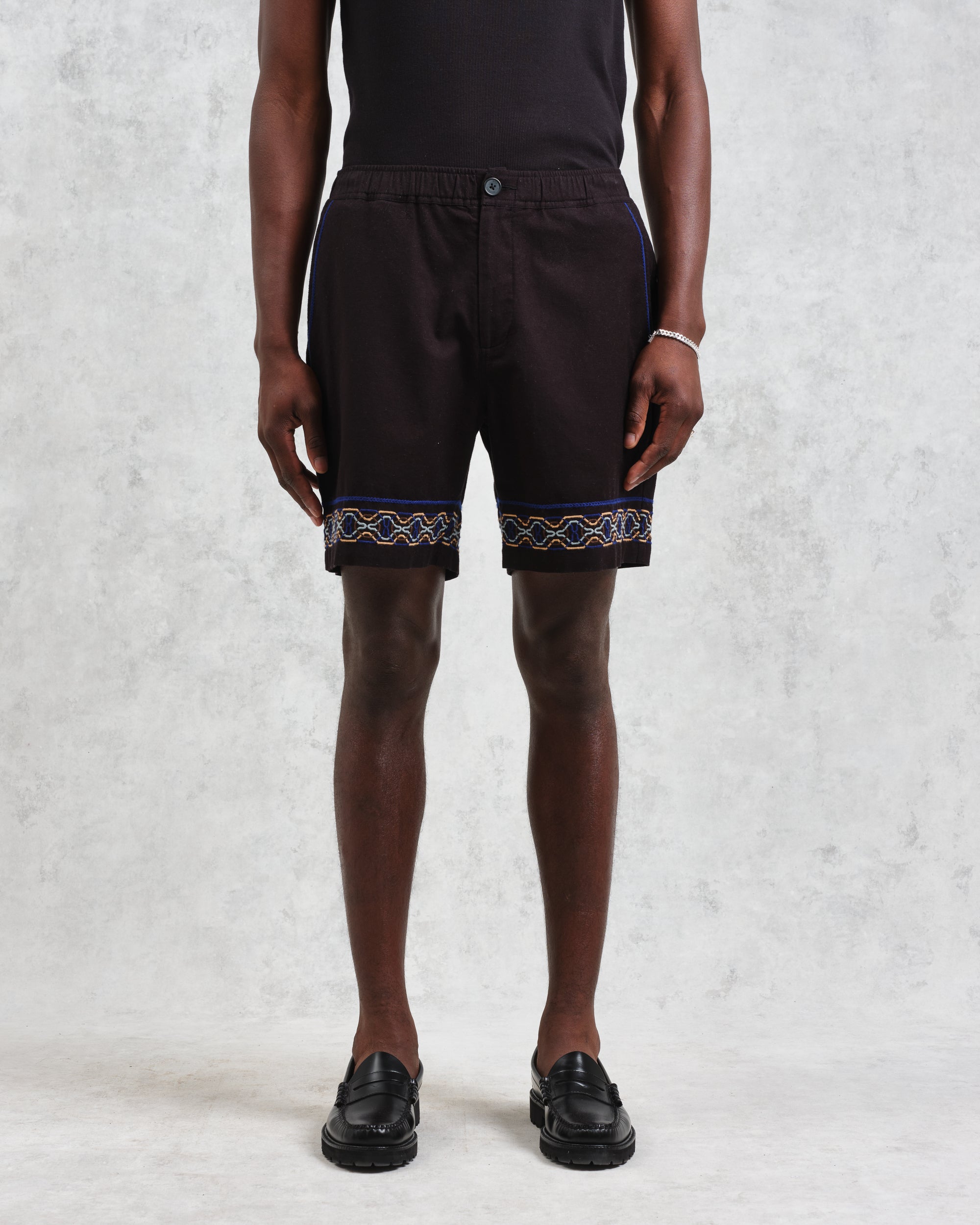 カートショーツ BORDER PLACEMENT (BLACK/BLUE)