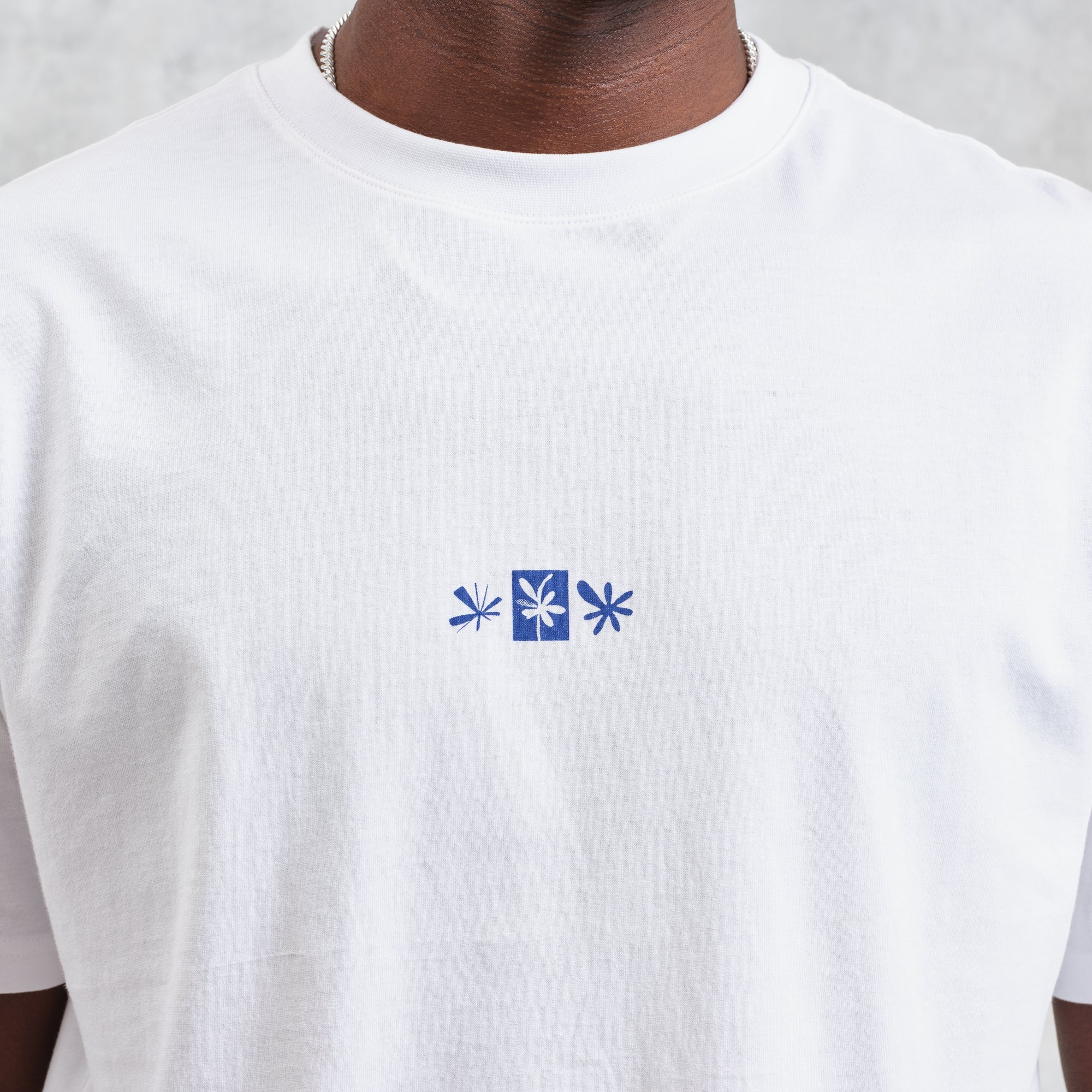 ディーンショートスリーブTシャツ FLORAL STAMPS (WHITE)