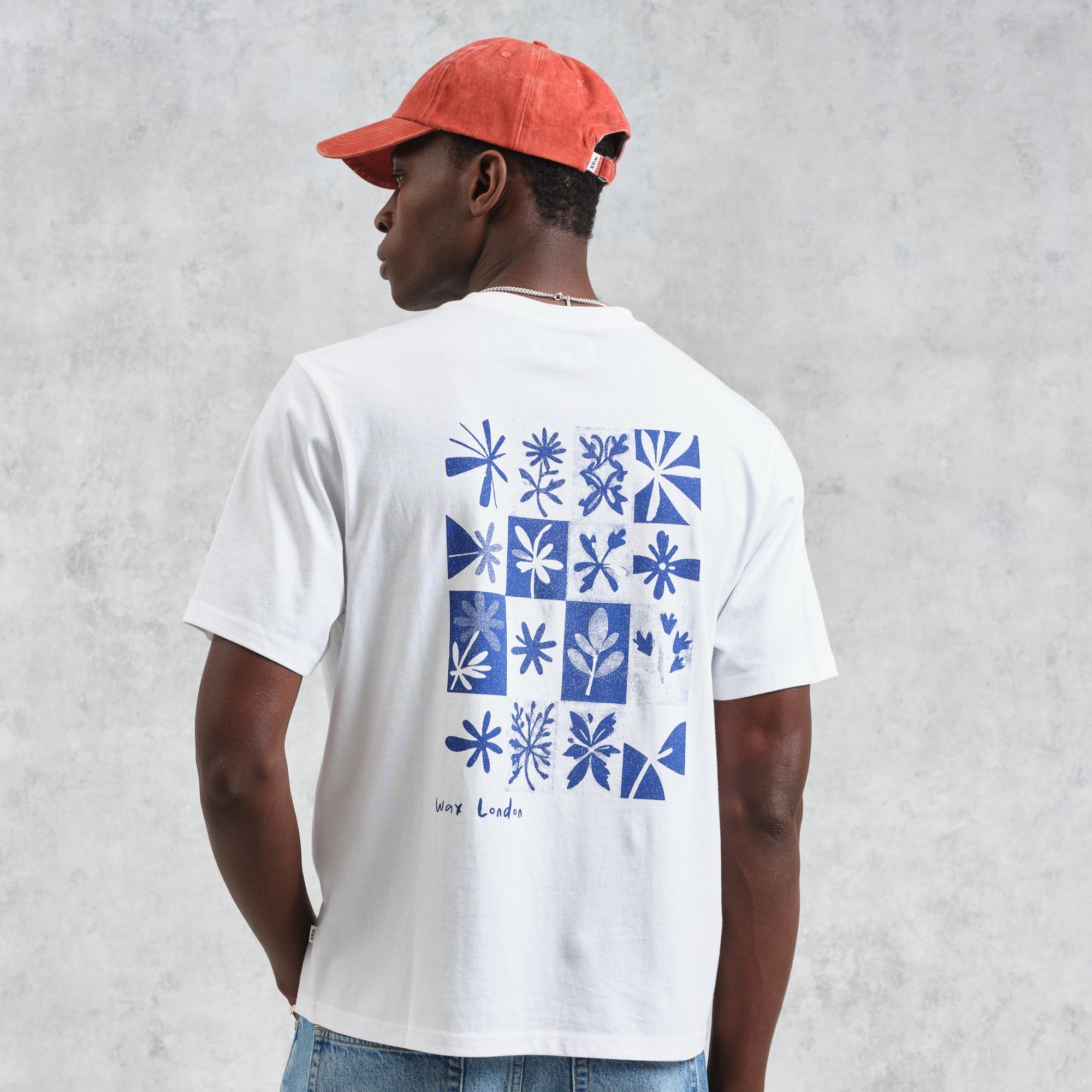 ディーンショートスリーブTシャツ FLORAL STAMPS (WHITE)│wax london