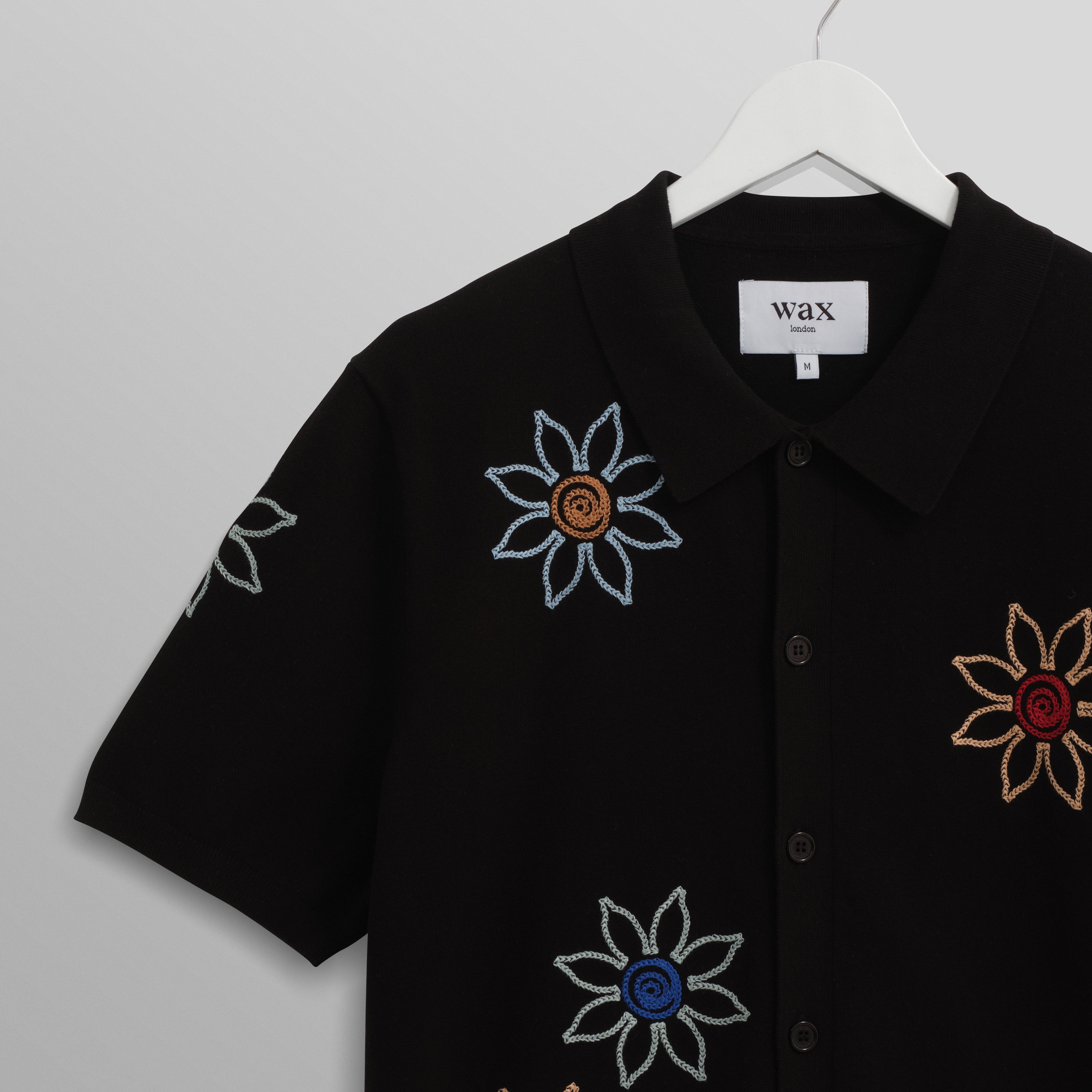 テラーロシャツ FLORAL EMBROIDERY (BLACK/MULTI)