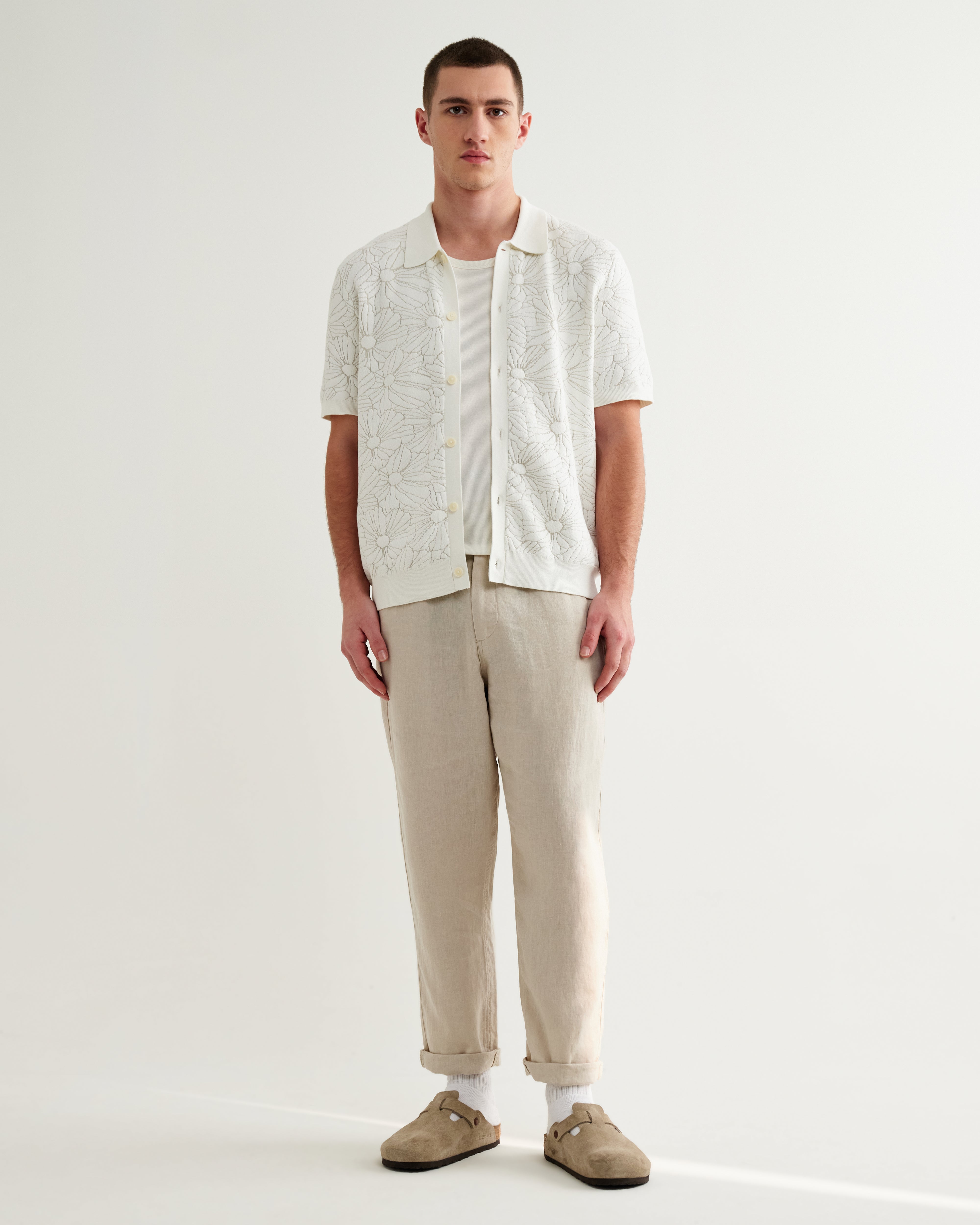 テラーロシャツ FLOWER JACQUARD (ECRU/NATURAL)