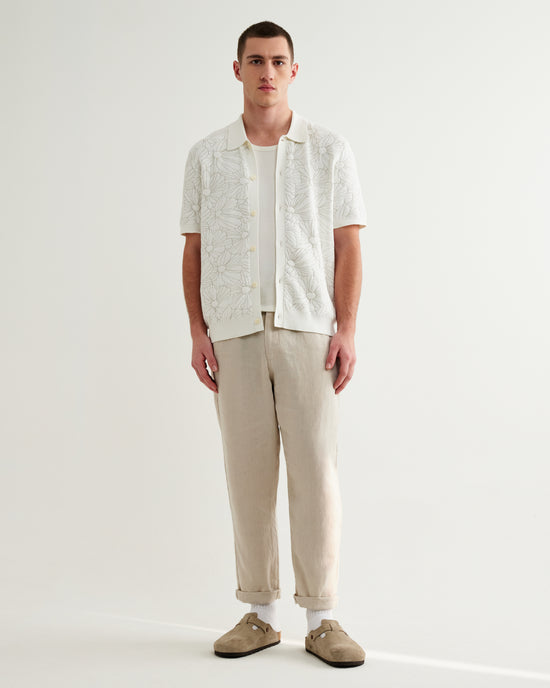テラーロシャツ FLOWER JACQUARD (ECRU/NATURAL)