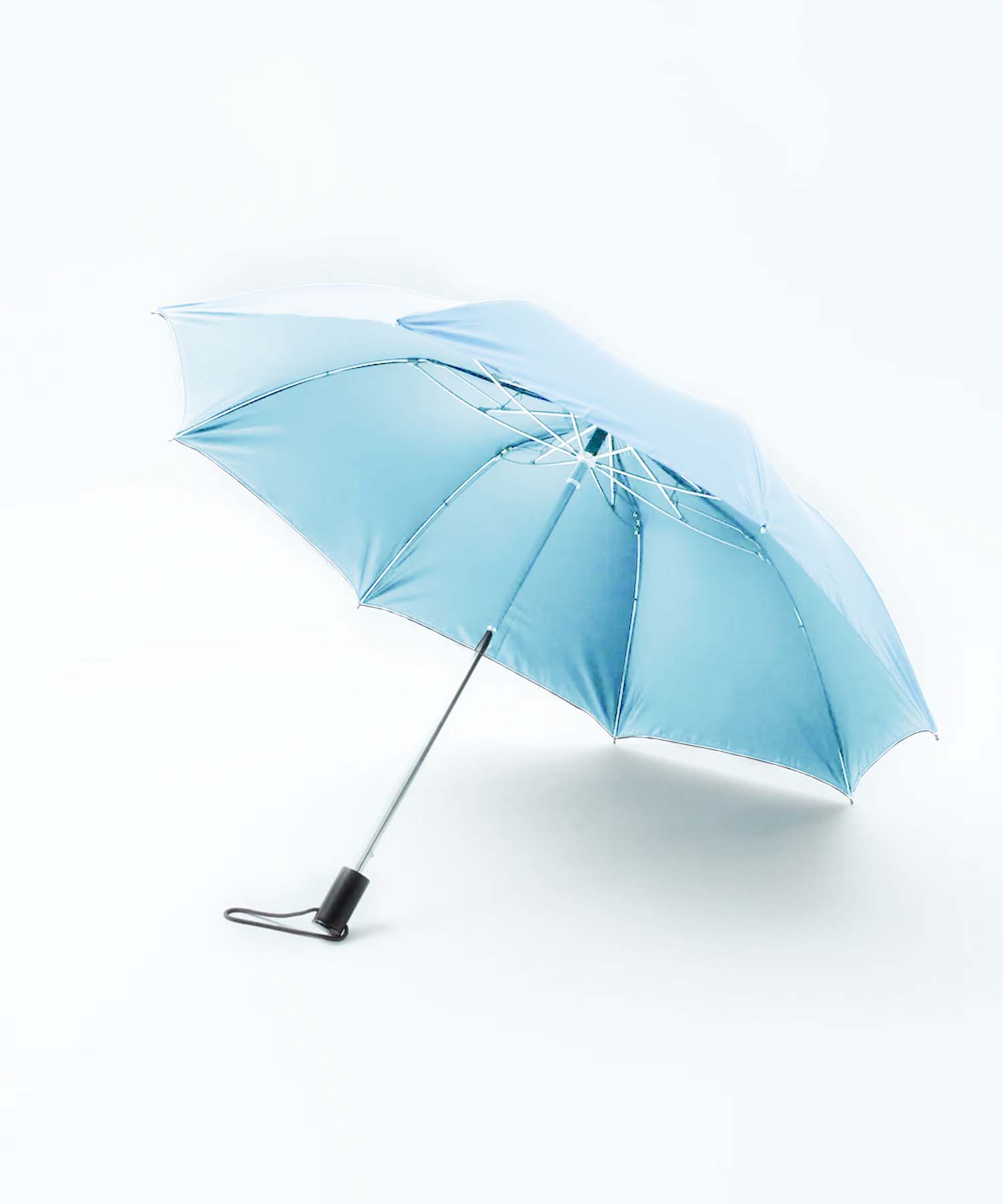 TL11 Brown Maple Straight with Fox Engraved Disc | 折りたたみ傘 | ストレート型ハンドル | メイプル | 晴雨兼用傘（遮光） (34 Turquise)