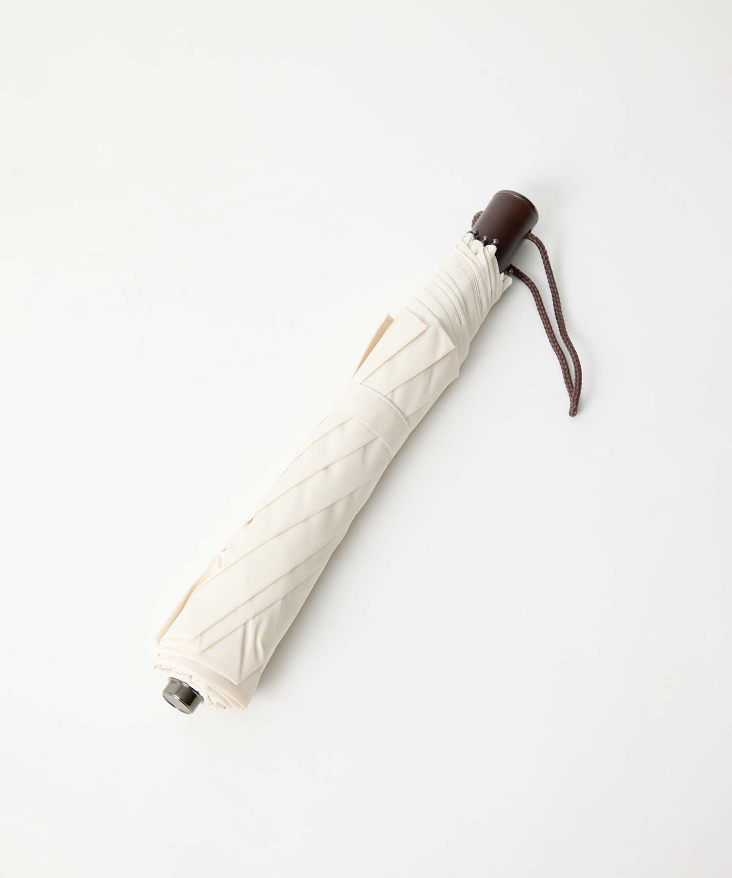 TL11 Brown Maple Straight with Fox Engraved Disc | 折りたたみ傘 | ストレート型ハンドル | メイプル | 晴雨兼用傘 (610 Ivory)