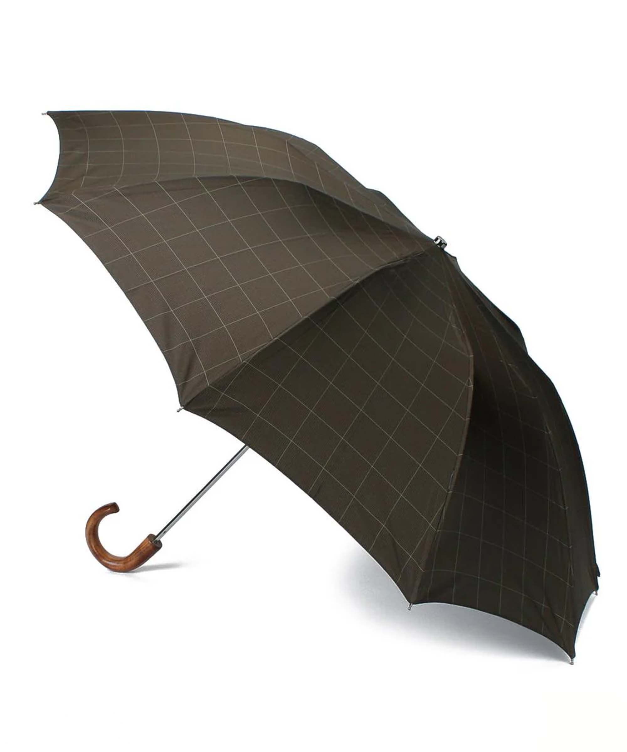 TL1 Maple Crook | 折りたたみ傘 | アーチ型ハンドル | メイプル | 晴雨兼用傘 (PRINCE OF WALES BROWN)