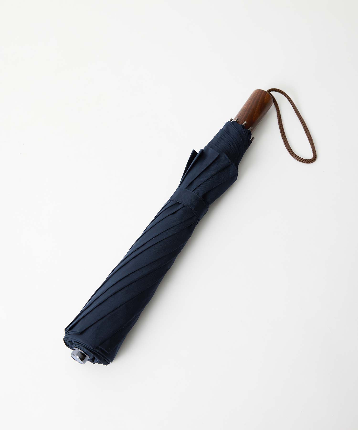 TL2 Maple Straight | 折りたたみ傘 | ストレート型ハンドル | メイプル | 雨用傘 (BROWN-04 NAVY)