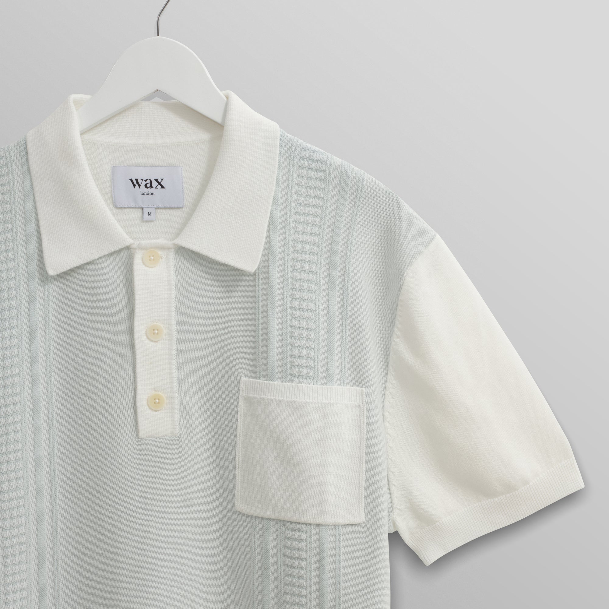 ポロシャツ RETRO STRIPE (PALE BLUE/ECRU)