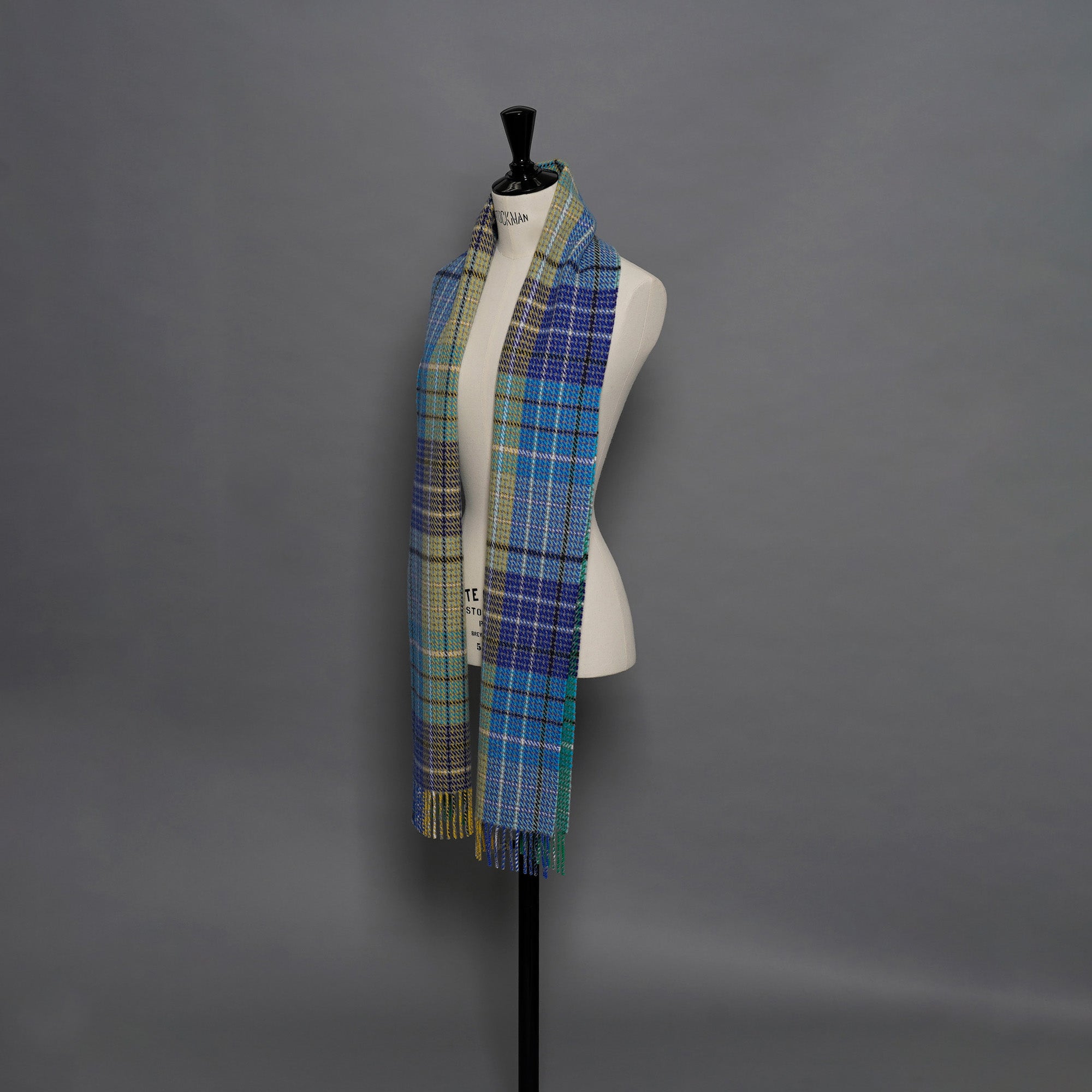  ウールストール ツイード（ブルー）30x180_VLW52079 Joshua Ellis