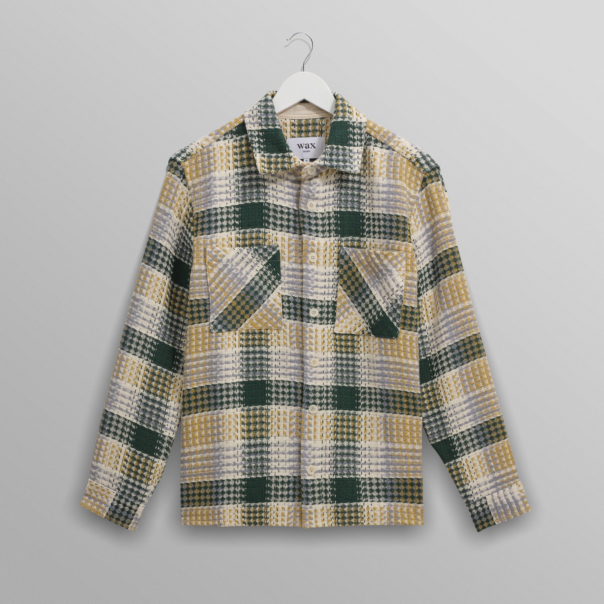 オーバーシャツ ADDLE CHECK (ECRU/GREEN)│wax london ワックスロンドン