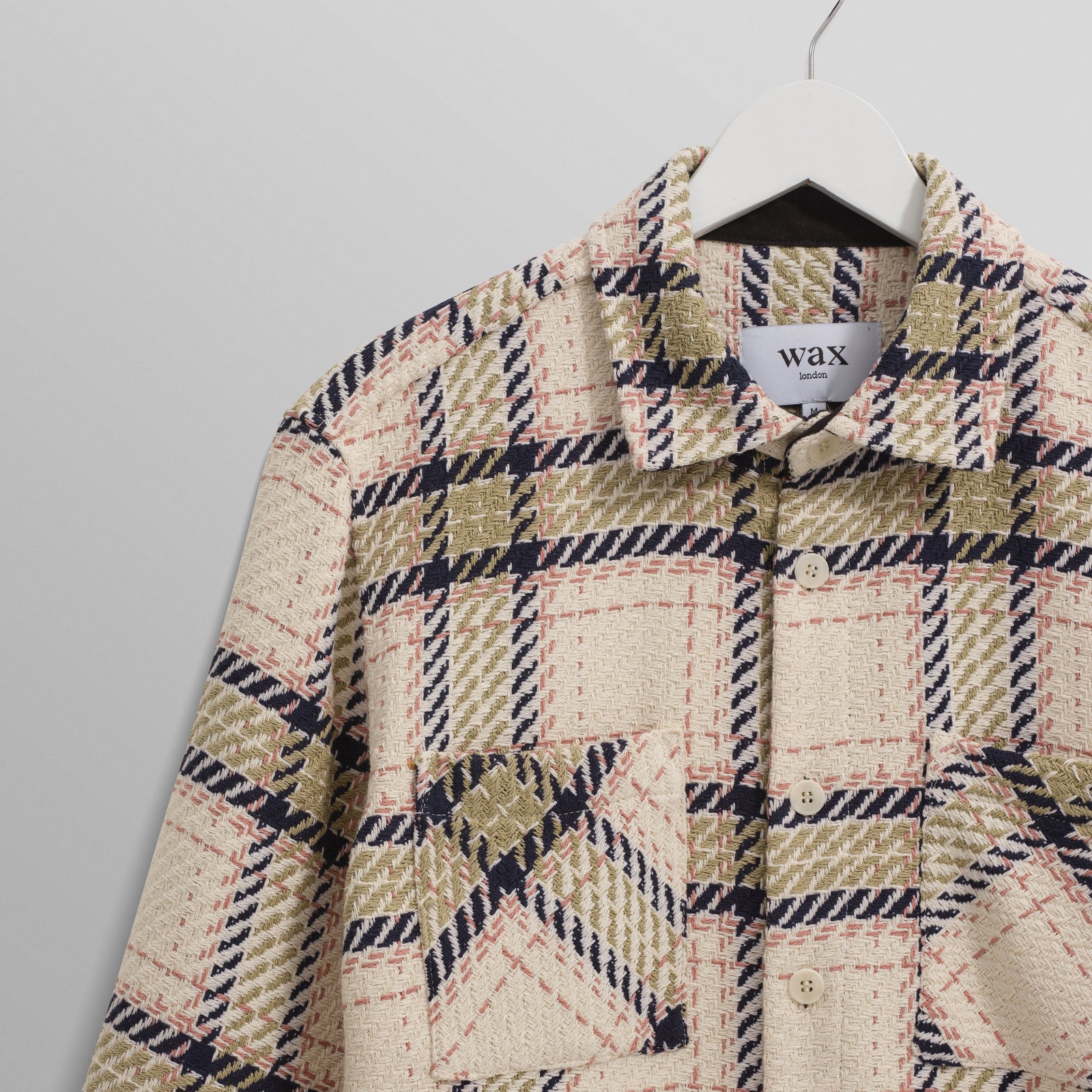 オーバーシャツ HARP CHECK (ECRU/SAGE)│wax london ワックスロンドン