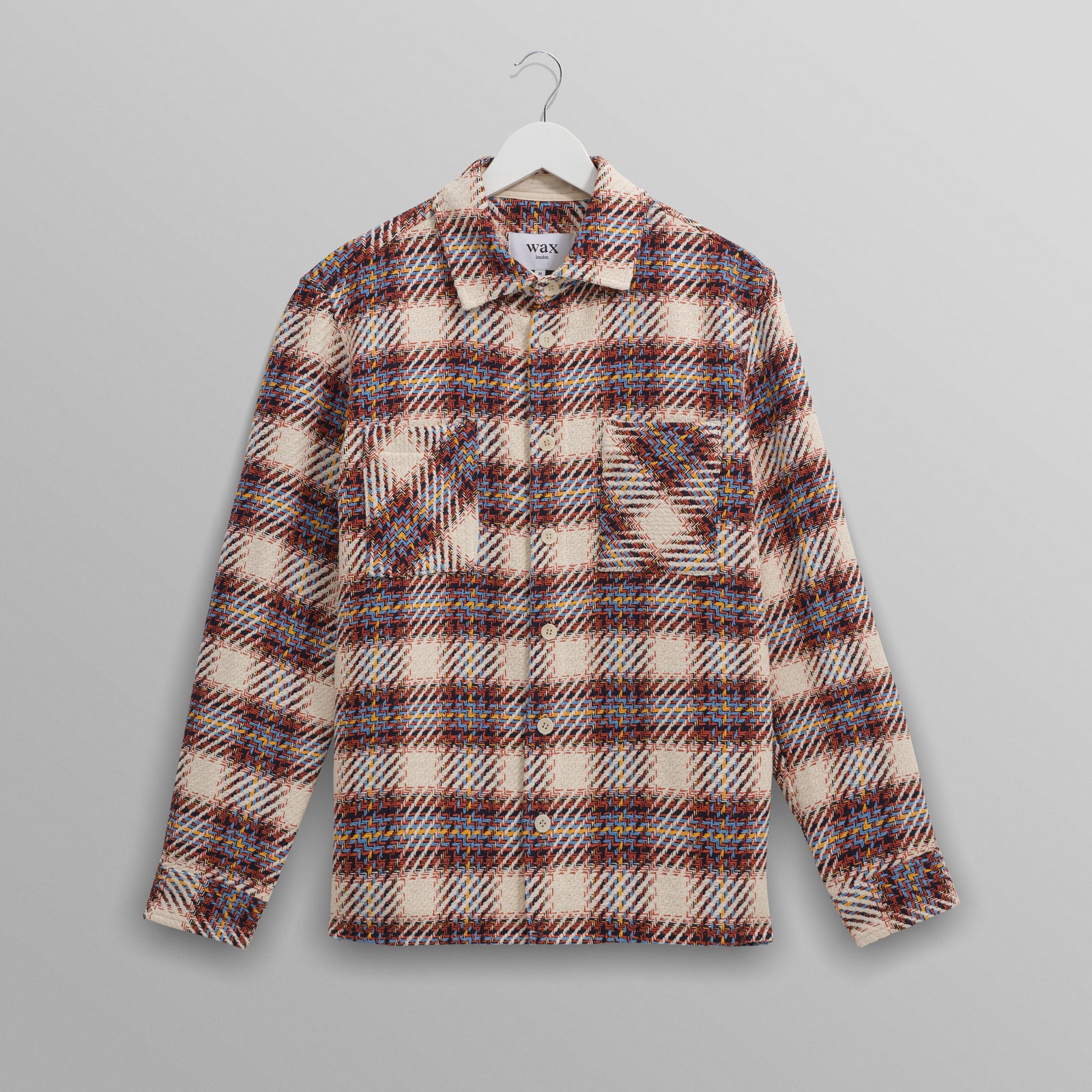 オーバーシャツ HUTTON CHECK (ECRU/MULTI) Whiting Overshirt│wax