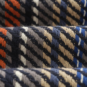 WHオーバーシャツ バーティカルストライプ (NAVY/ ORANGE)OSH-WHI-BJX-NVO ワックスロンドンwax london