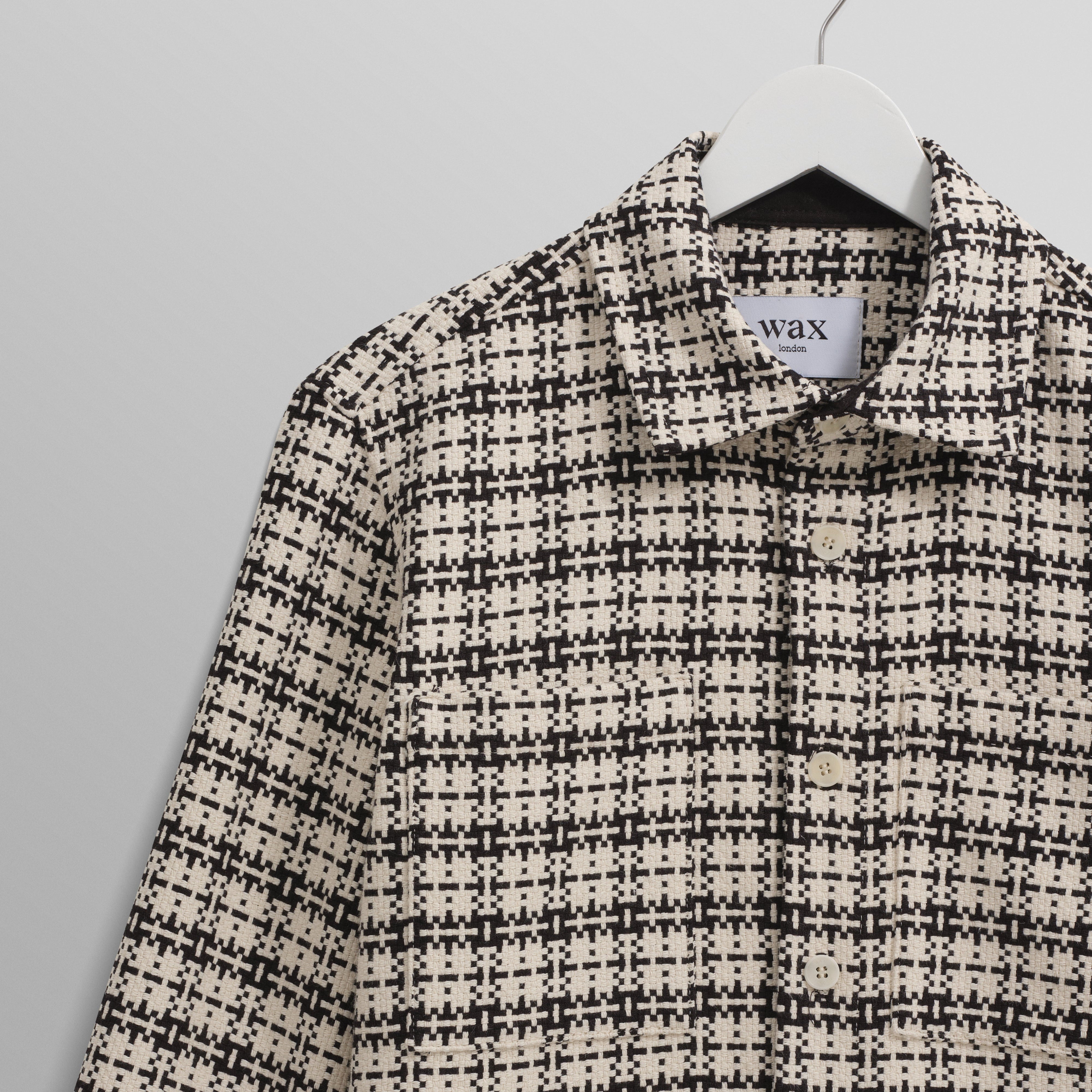 オーバーシャツ YARD CHECK (BLACK/ECRU) Whiting Overshirt