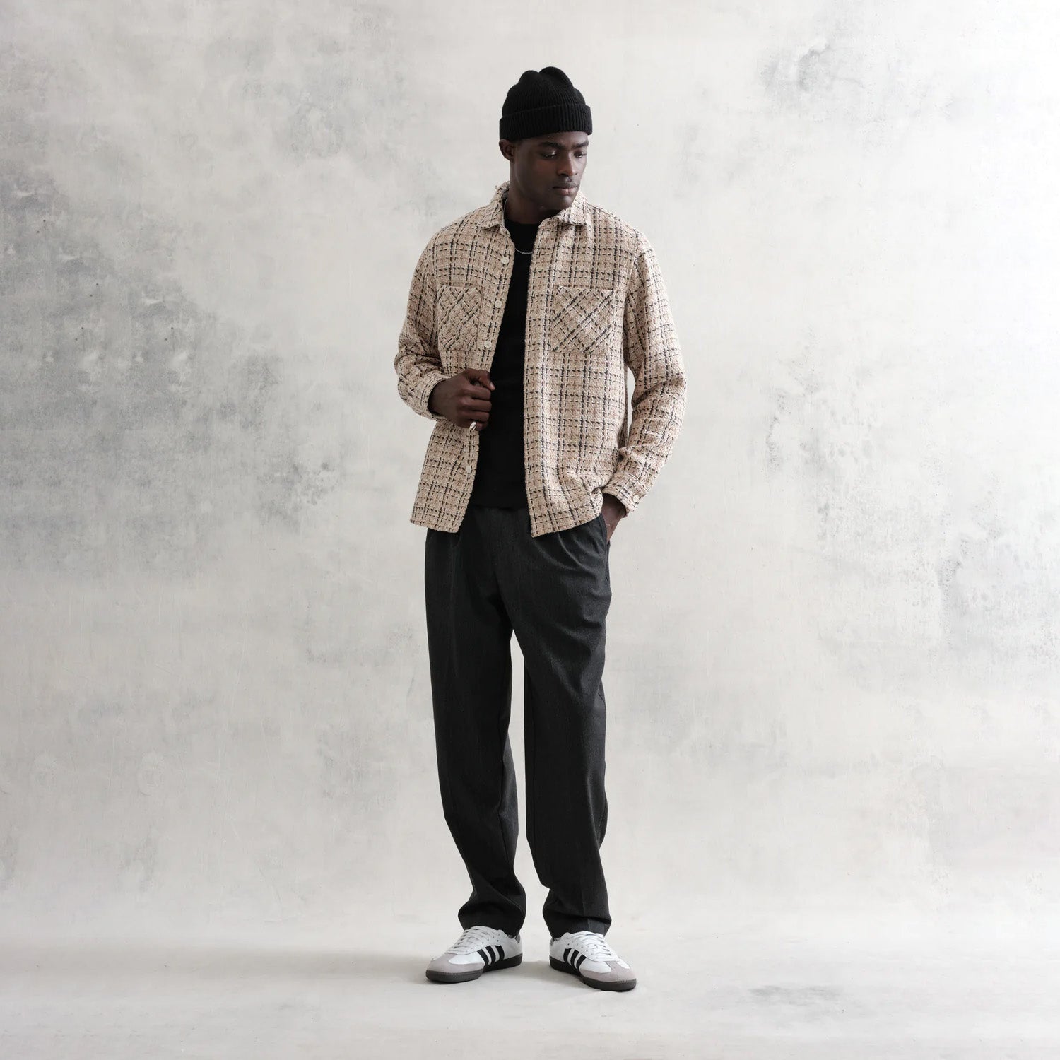 WHオーバーシャツ｜イーデンチェック（BEIGE/ECRU）