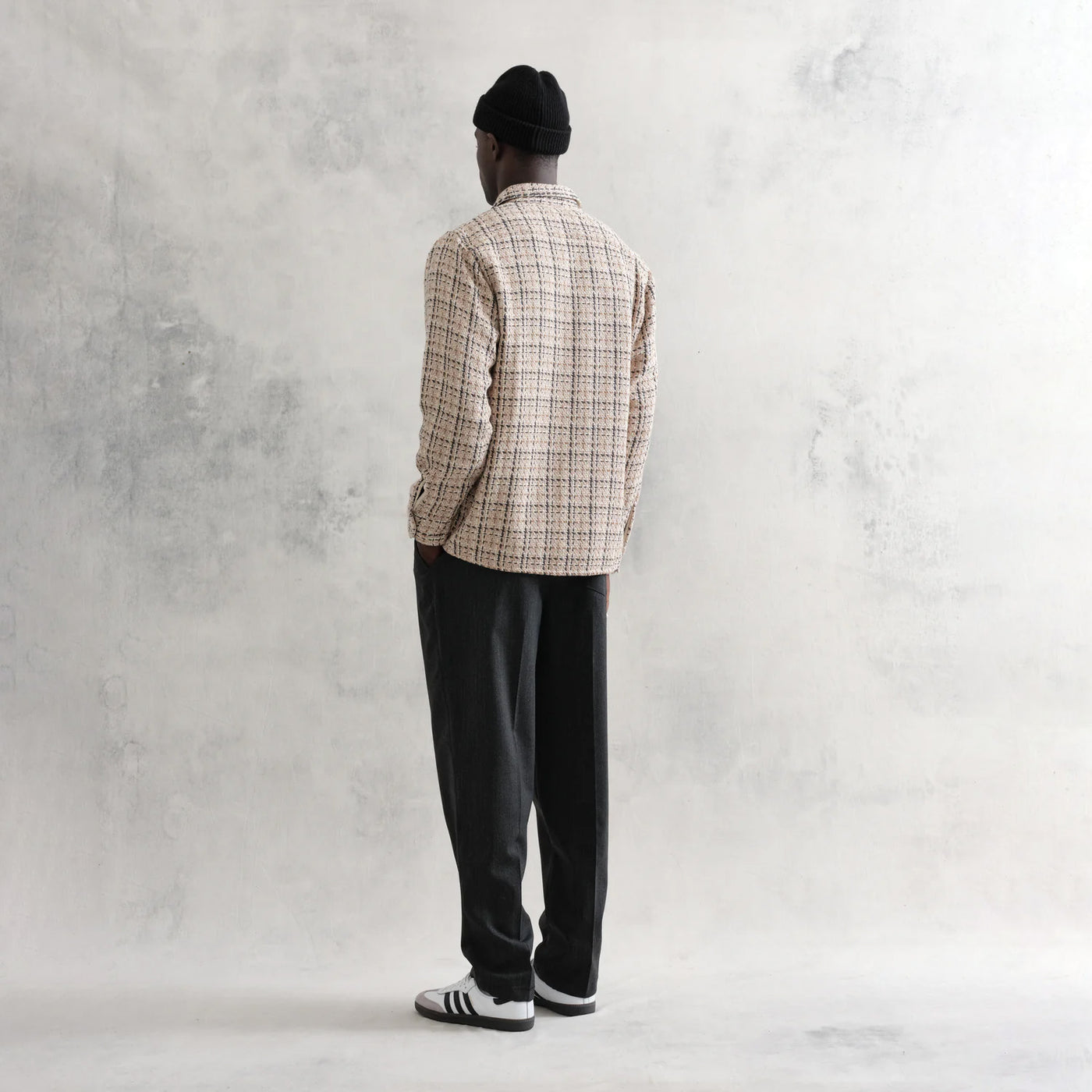 男女兼用 WHオーバーシャツ｜イーデンチェック（BEIGE/ECRU）│wax