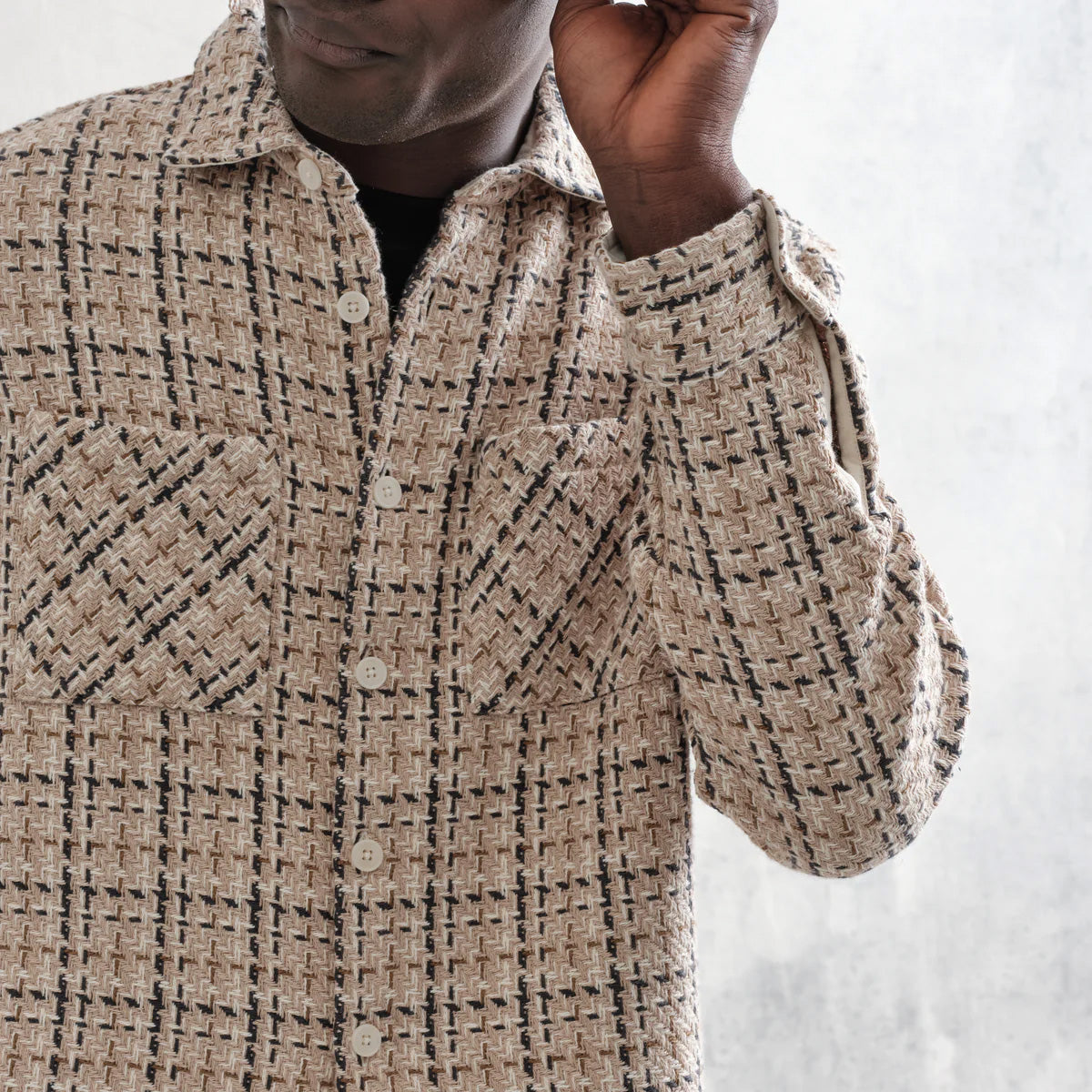 WHオーバーシャツ｜イーデンチェック（BEIGE/ECRU）