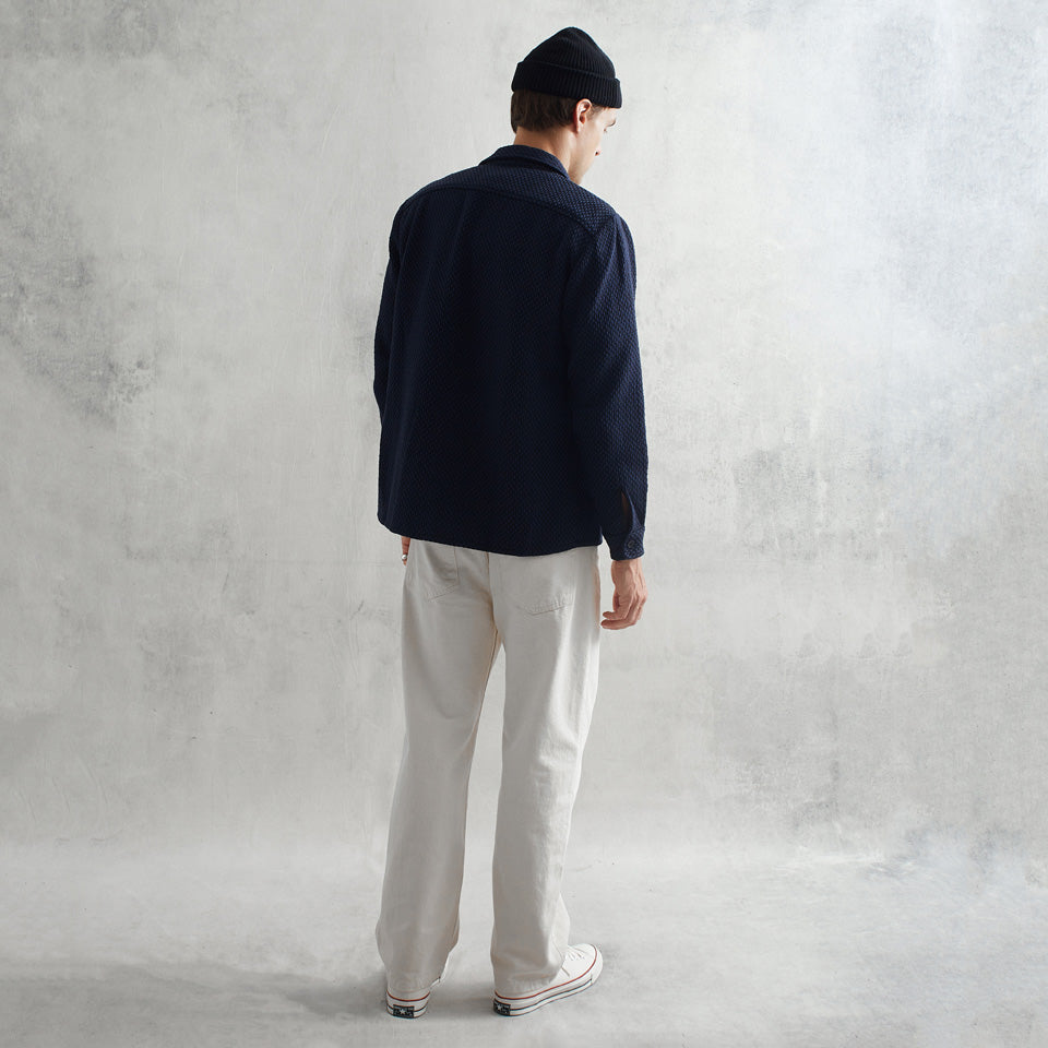 WHオーバーシャツ｜ステップニー（BLACK/NAVY）