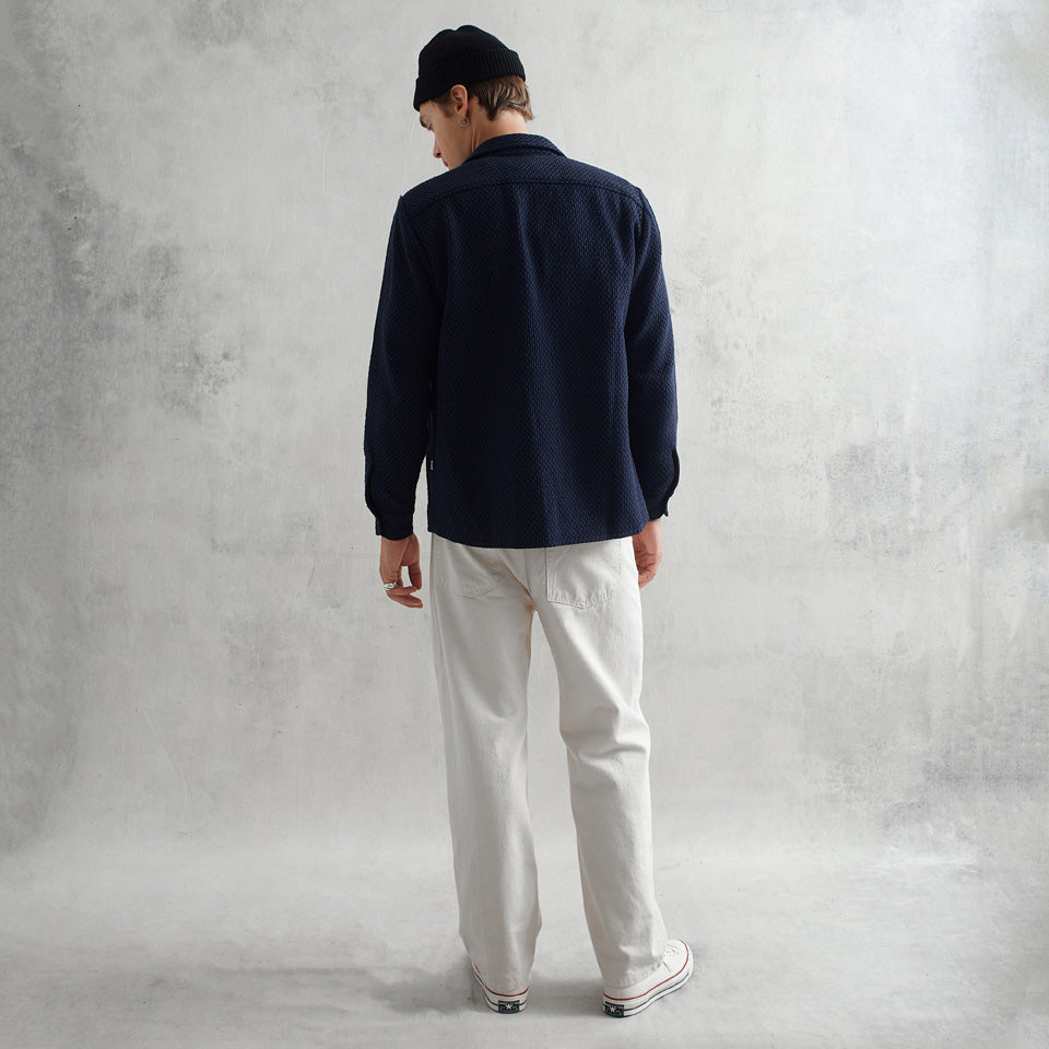 WHオーバーシャツ｜ステップニー（BLACK/NAVY）