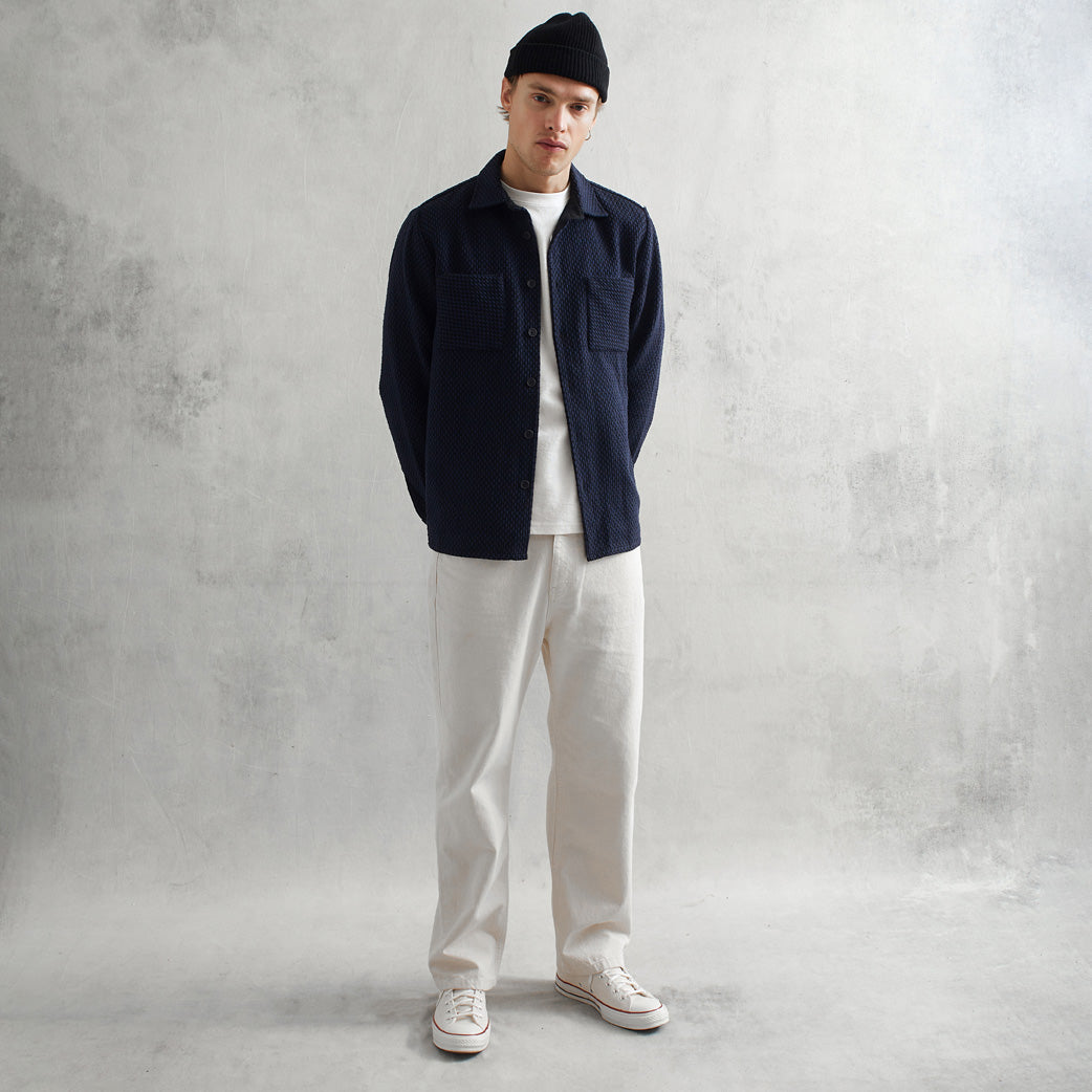 WHオーバーシャツ｜ステップニー（BLACK/NAVY）