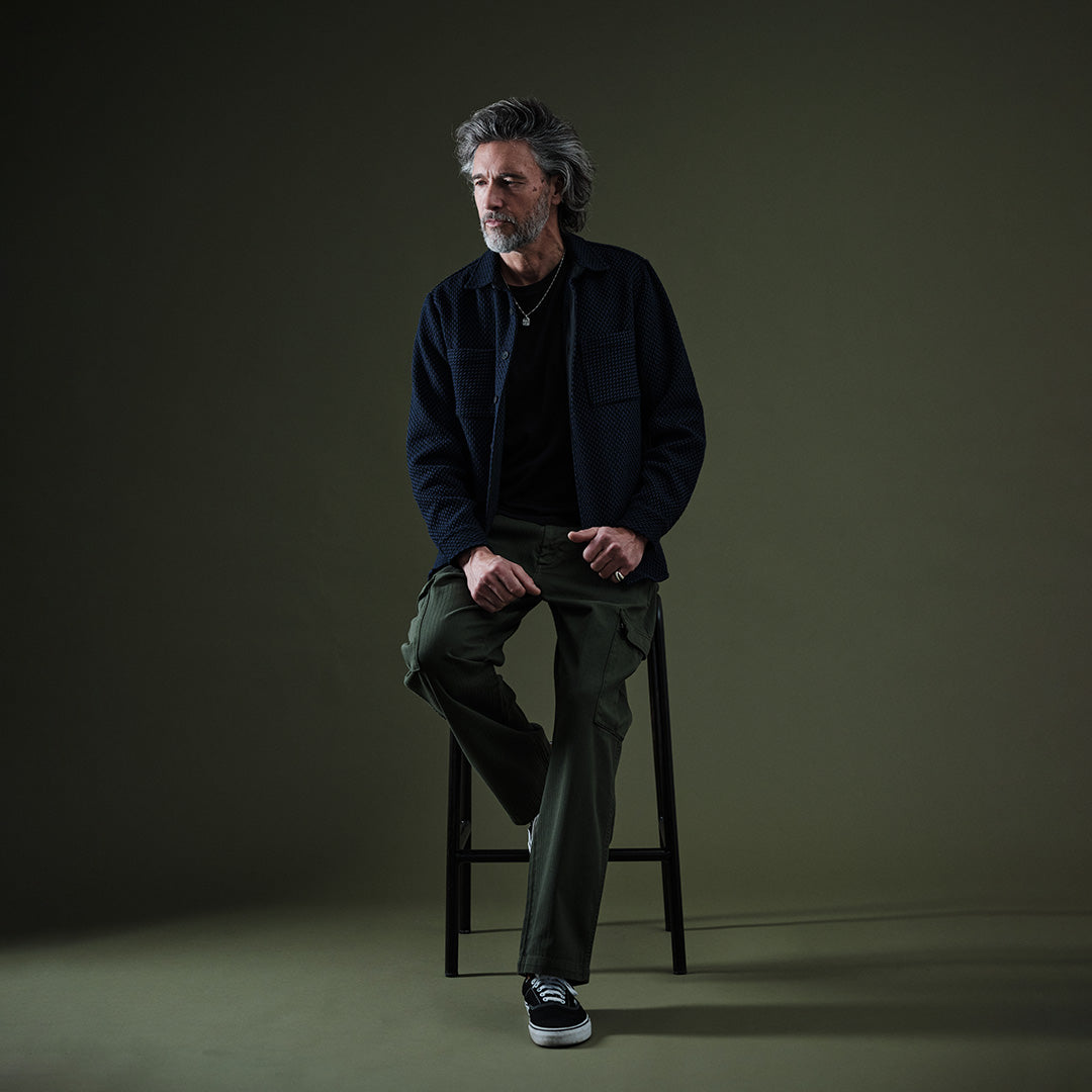 WHオーバーシャツ｜ステップニー（BLACK/NAVY）