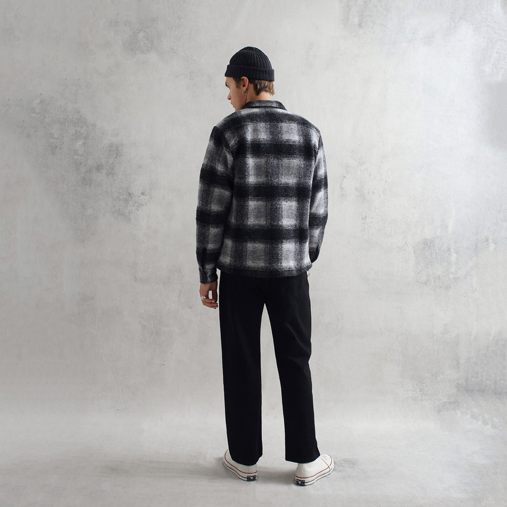 WAX LONDON WHオーバーシャツ ツインウィーブ(BLACK)