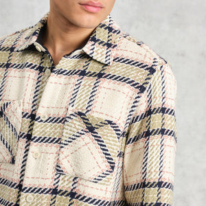 オーバーシャツ HARP CHECK (ECRU/SAGE) Whiting Overshirt