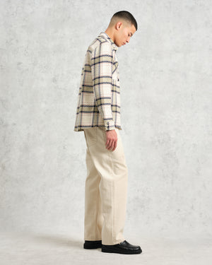 オーバーシャツ HARP CHECK (ECRU/SAGE) Whiting Overshirt