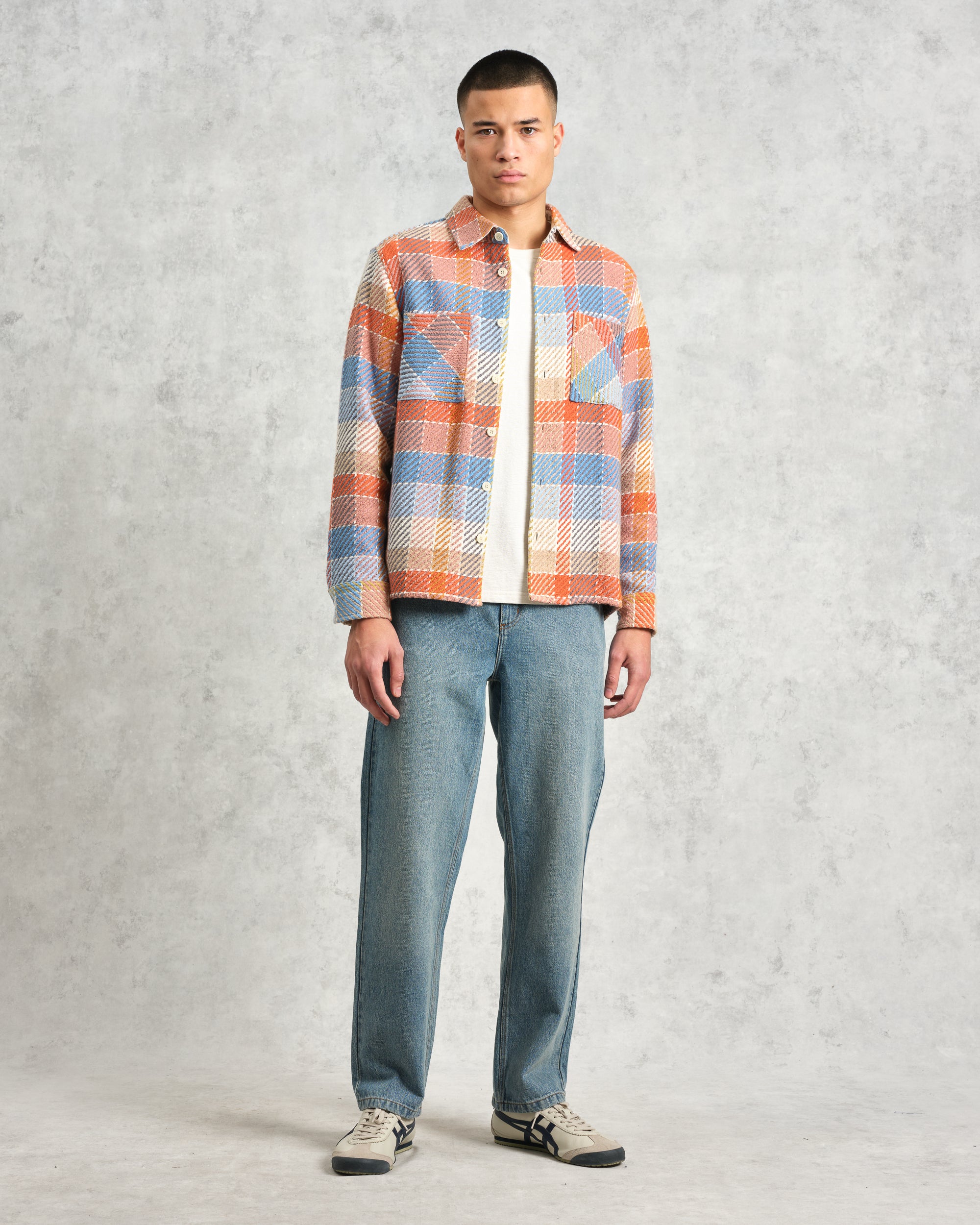 オーバーシャツ PIKE CHECK (ORANGE/BLUE) Whiting Overshirt