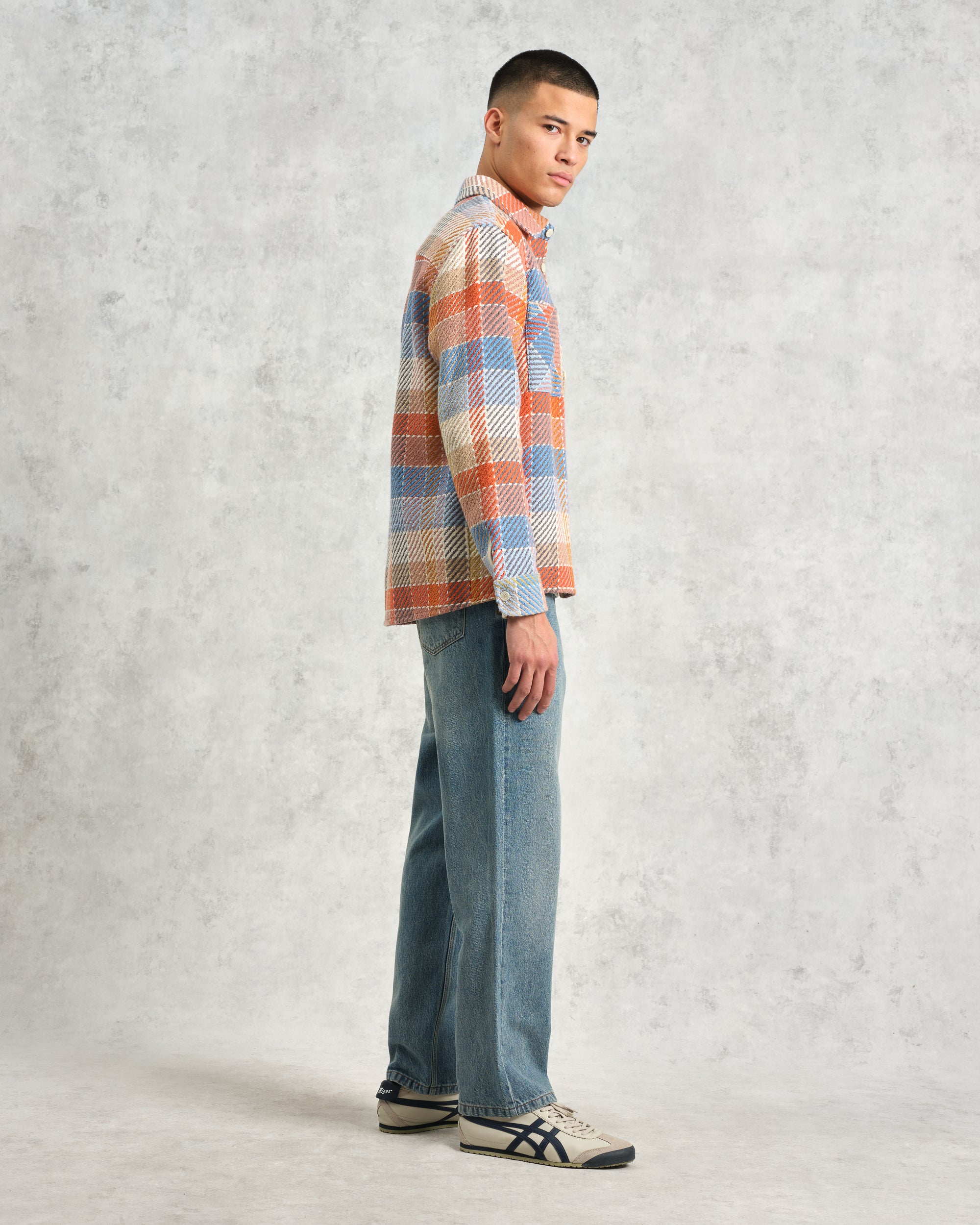 オーバーシャツ PIKE CHECK (ORANGE/BLUE) Whiting Overshirt