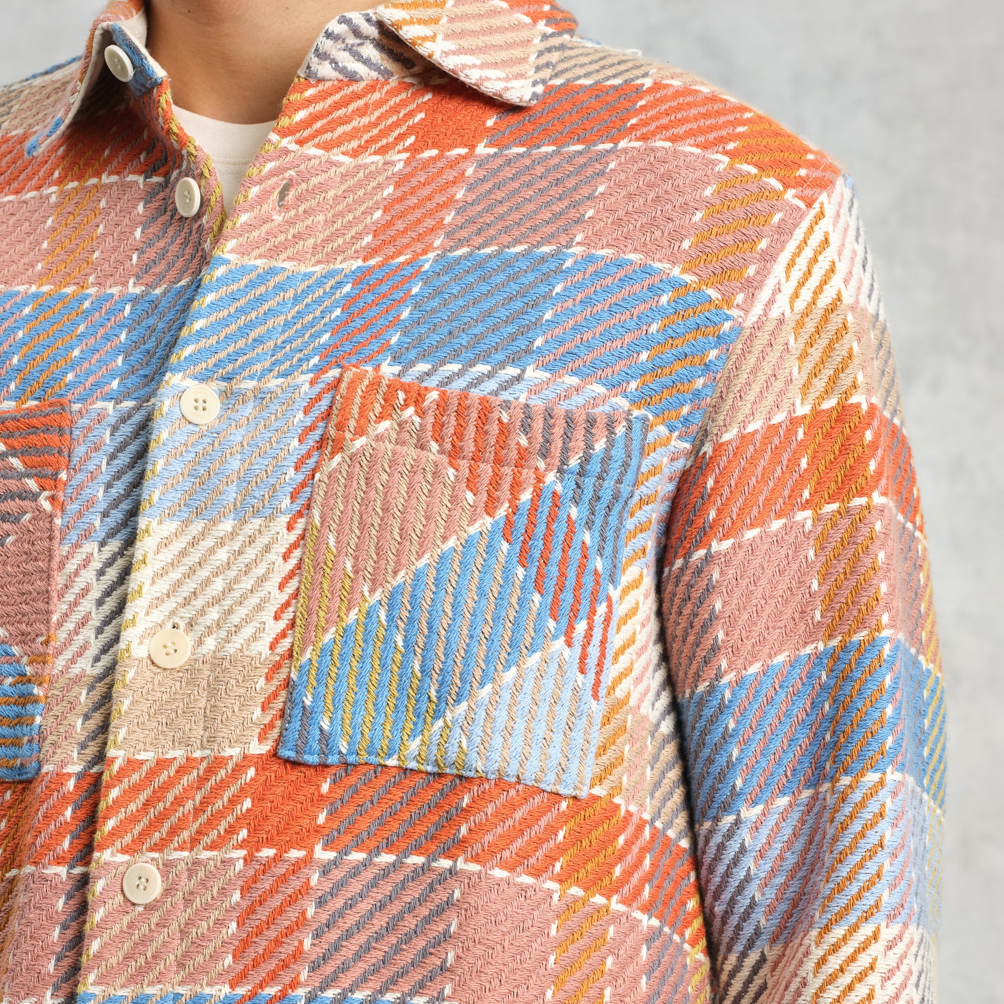 オーバーシャツ PIKE CHECK (ORANGE/BLUE) Whiting Overshirt
