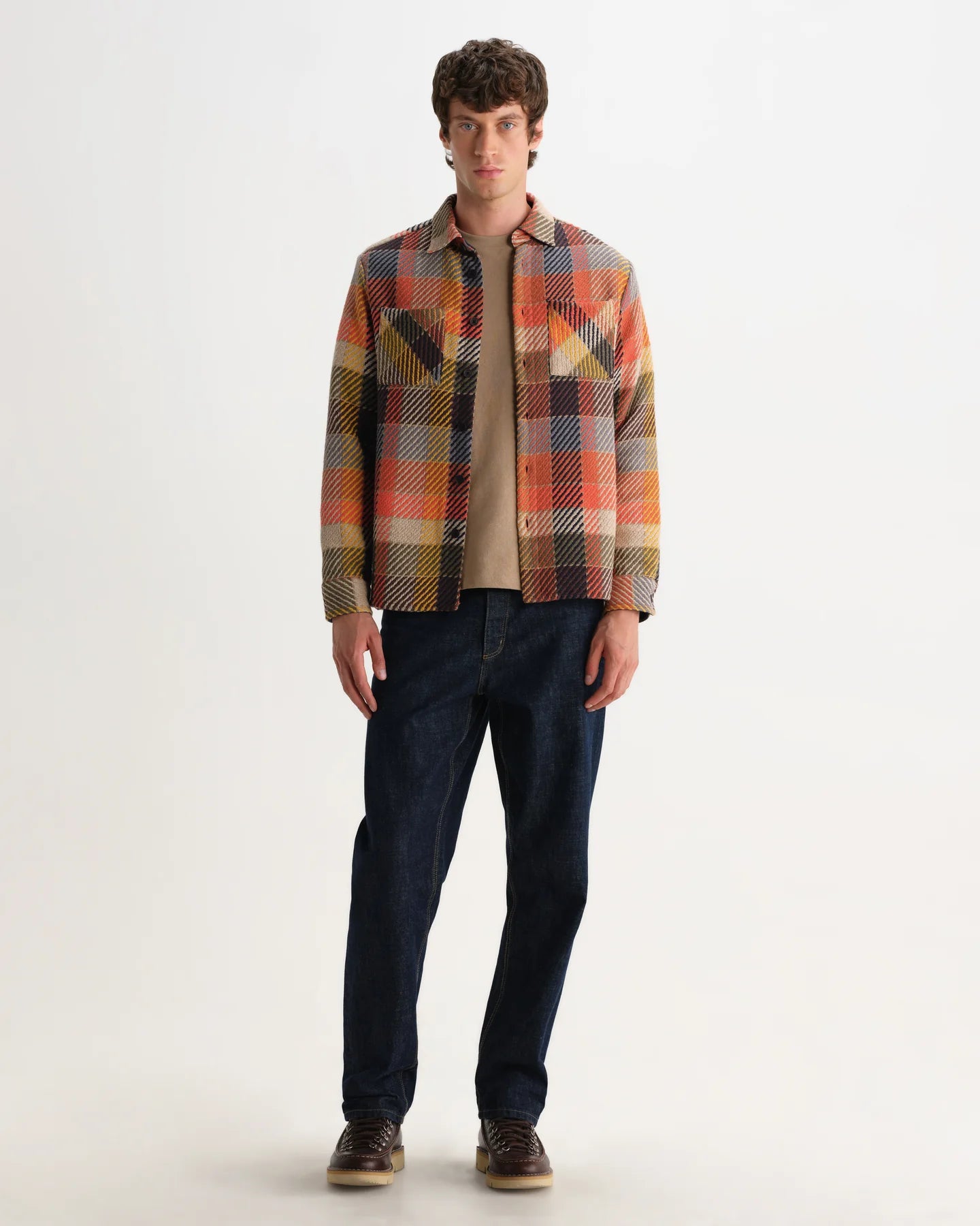 オーバーシャツ PIKE CHECK (ORANGE MULTI)