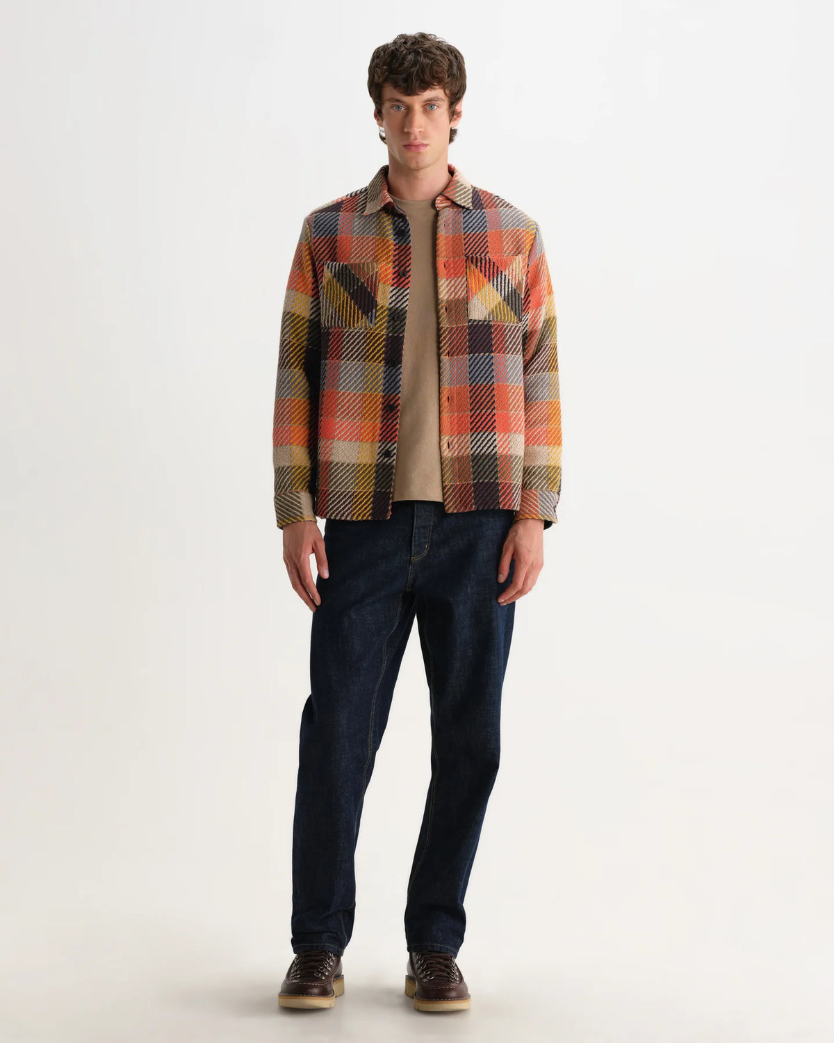 オーバーシャツ PIKE CHECK (ORANGE MULTI)