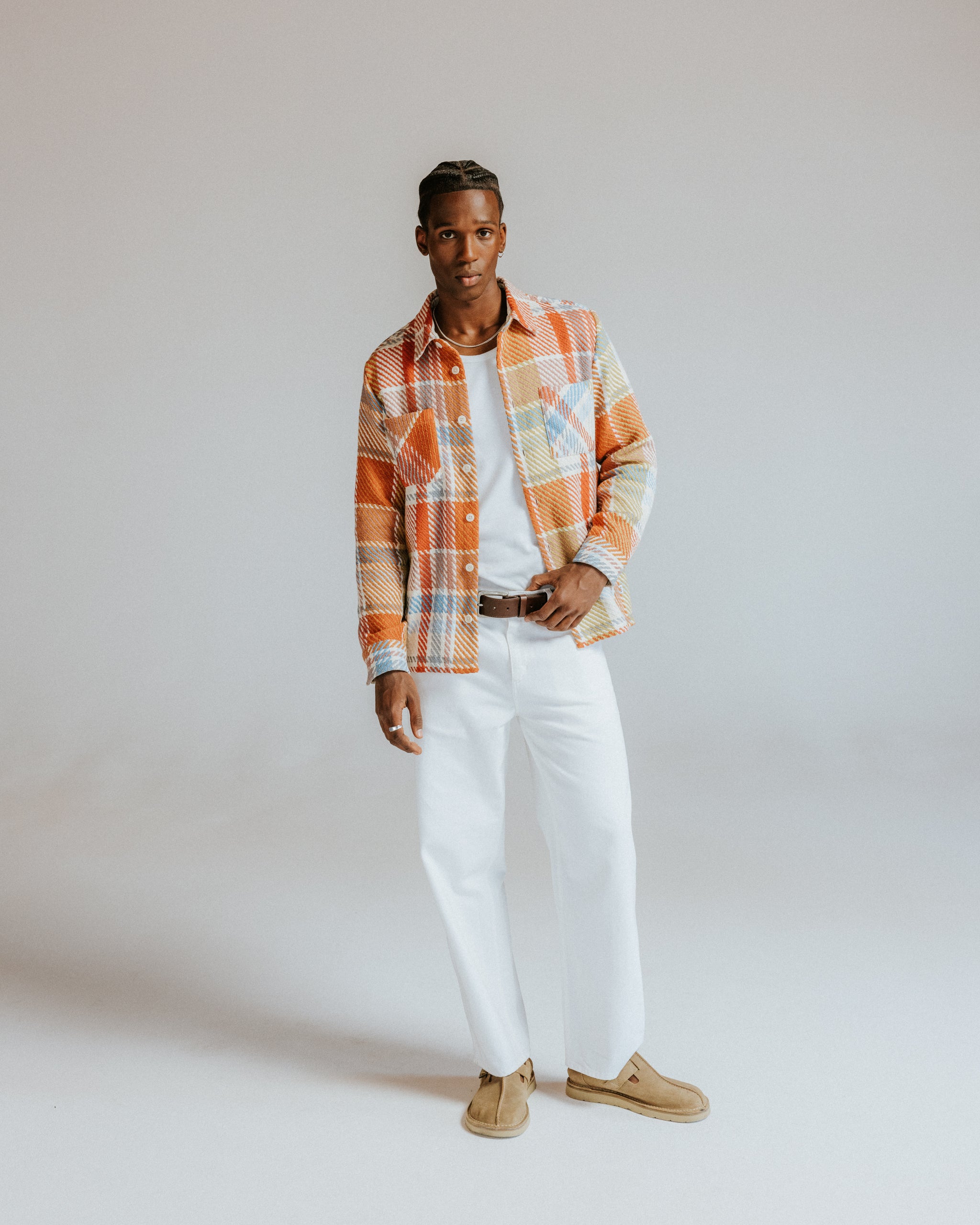 オーバーシャツ BUDE CHECK (PASTEL MULTI)