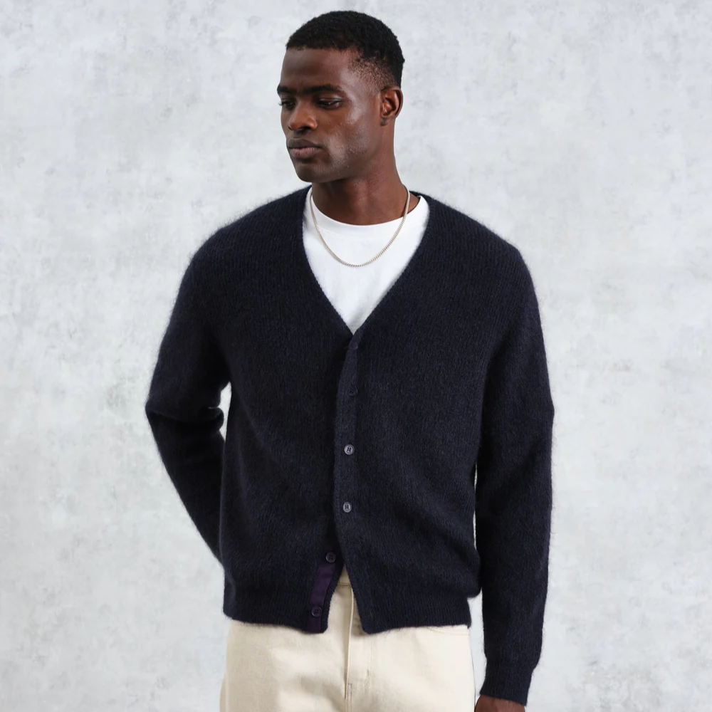 アルバンカーディガン モヘア (NAVY)