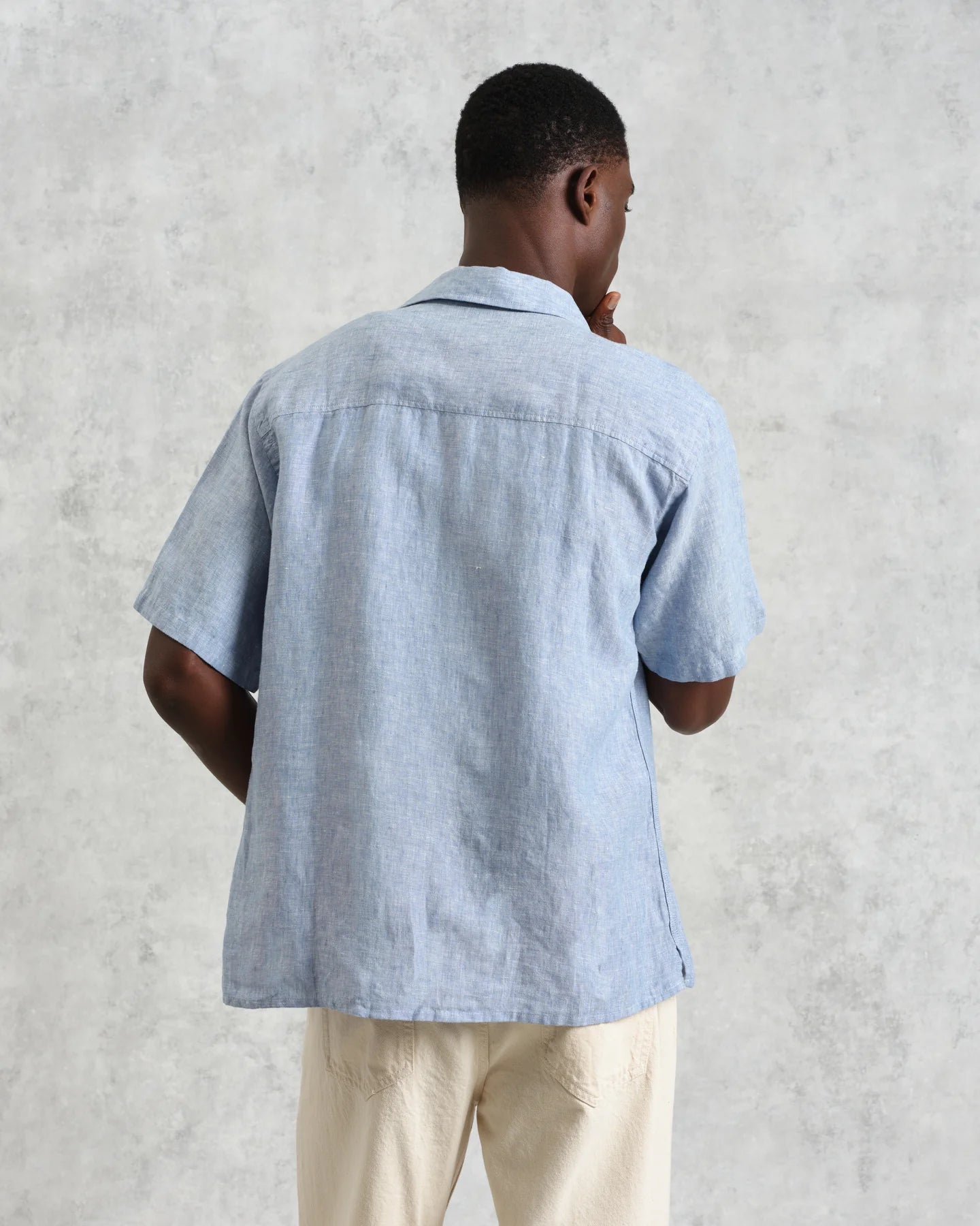 バートレットシャツ TWO TONE LINEN (BLUE)