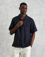 【予約】バートレットシャツ TWO TONE LINEN (NAVY)