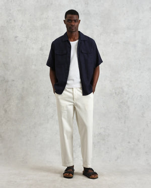 【予約】バートレットシャツ TWO TONE LINEN (NAVY)