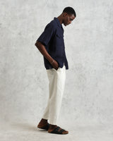 【予約】バートレットシャツ TWO TONE LINEN (NAVY)