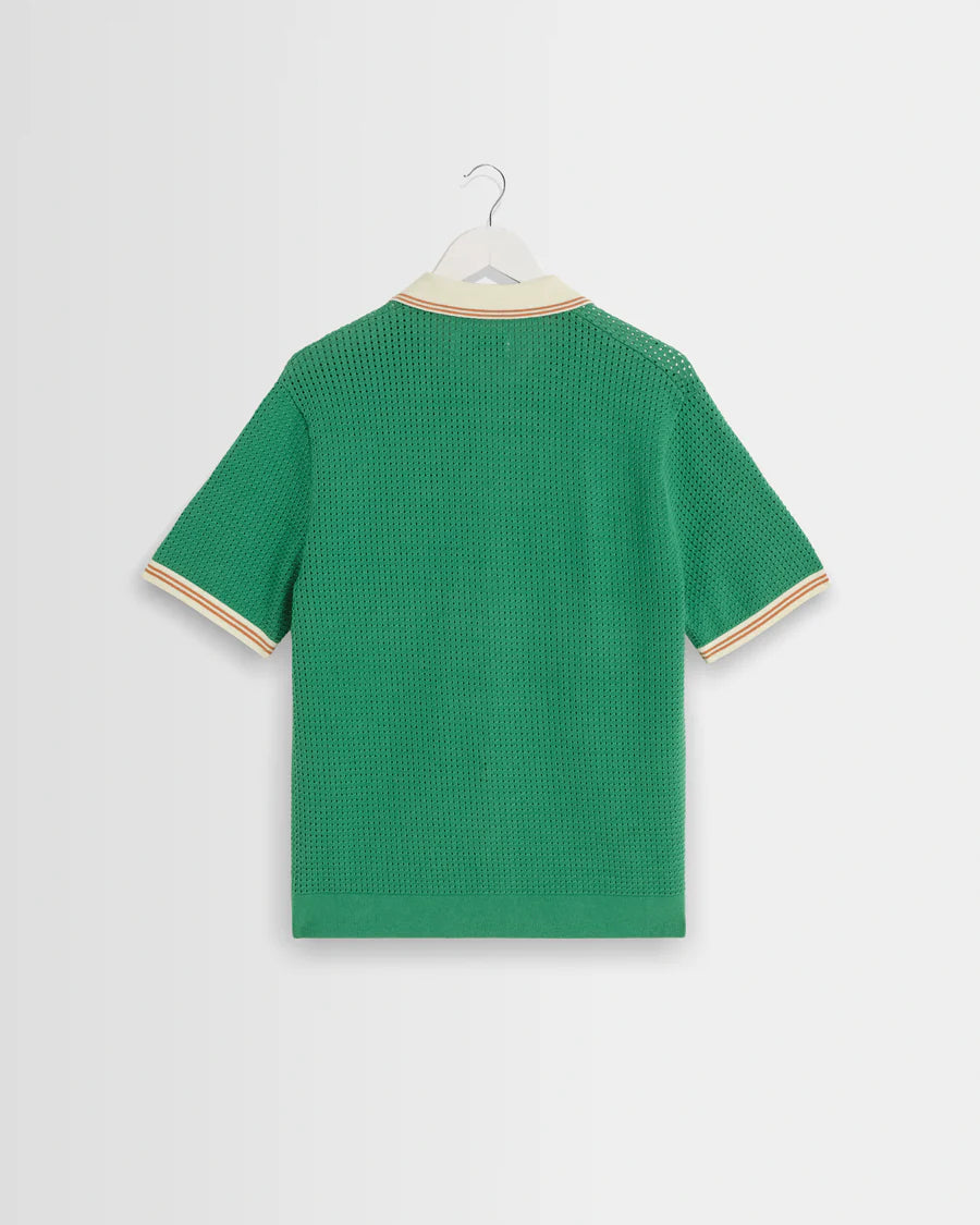 ベルシャツ TIPPED POINTELLE (GREEN/ECRU)