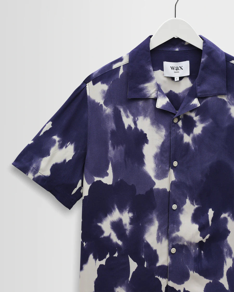 ディドコットシャツ PRESSED FLORAL (DARK BLUE/OFF WHITE)