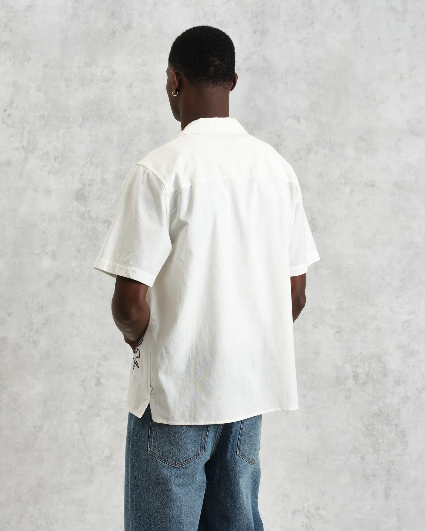 ディドコットシャツ ABSTRACT APPLIQUE (ECRU/MULTI)｜wax