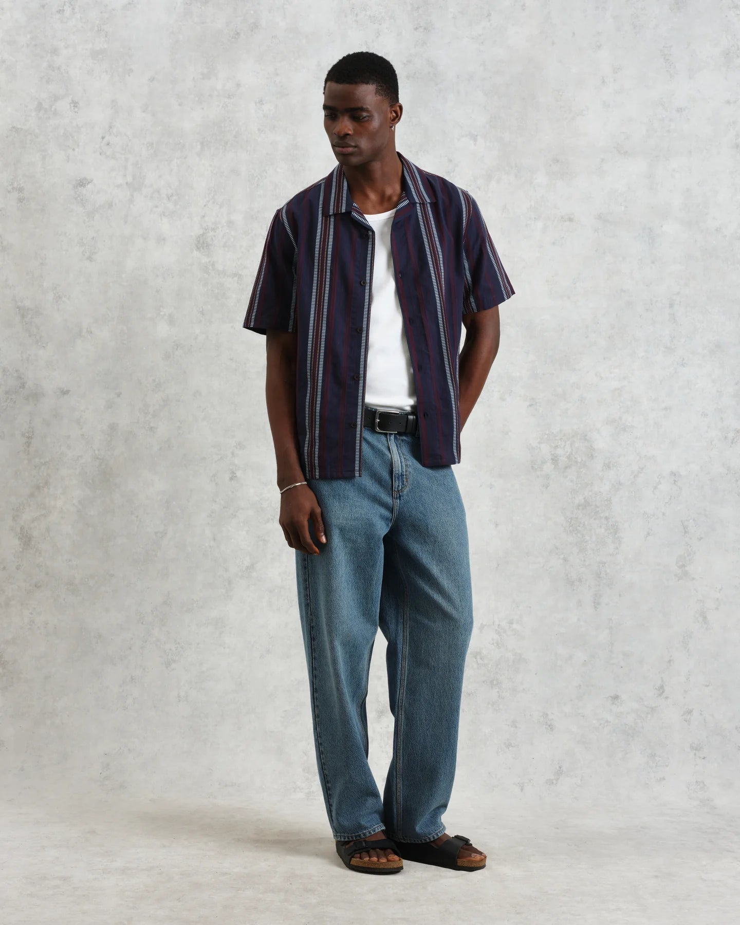 ディドコットシャツ COTTON DOBBY STRIPE (NAVY/MULTI)