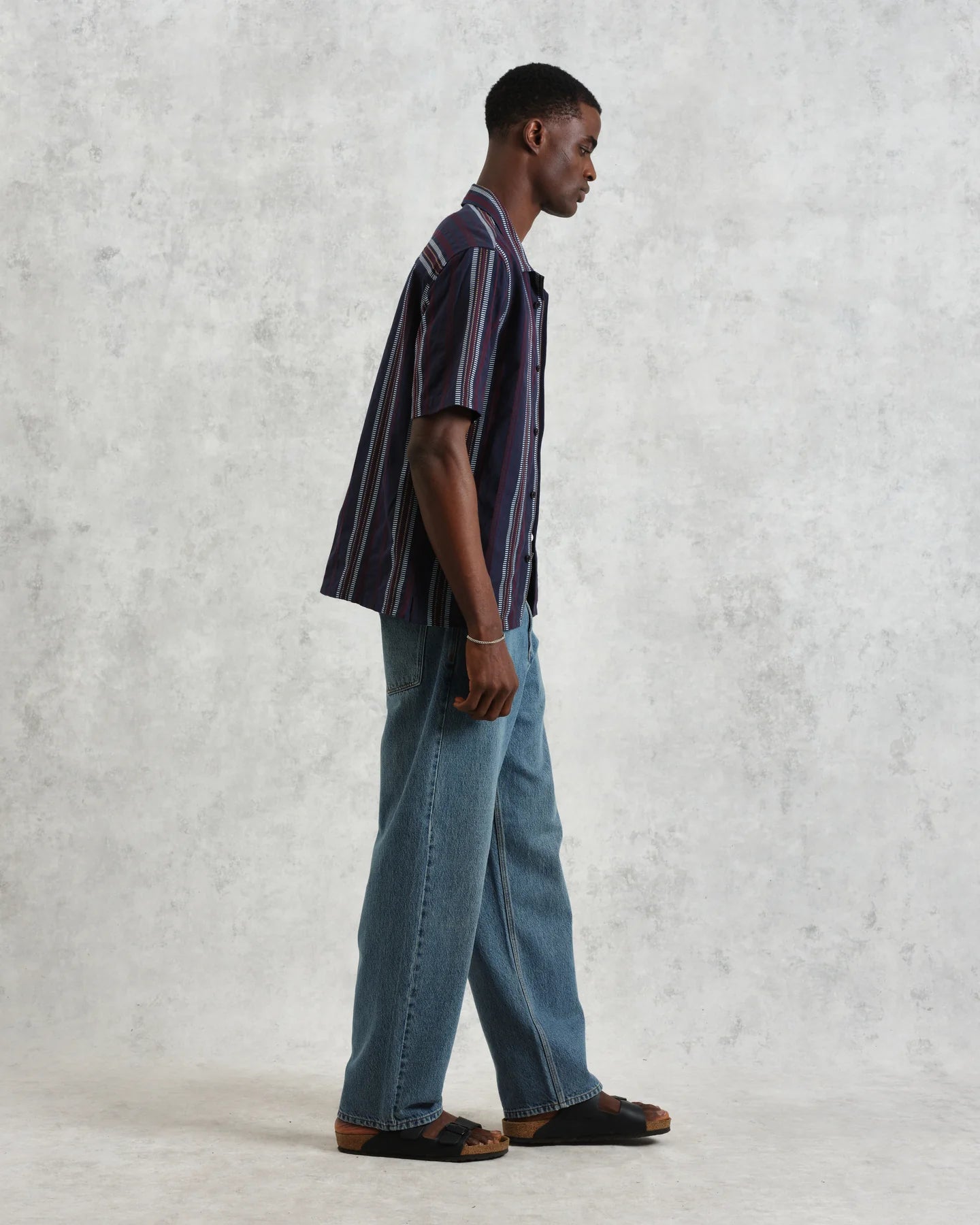 ディドコットシャツ COTTON DOBBY STRIPE (NAVY/MULTI)