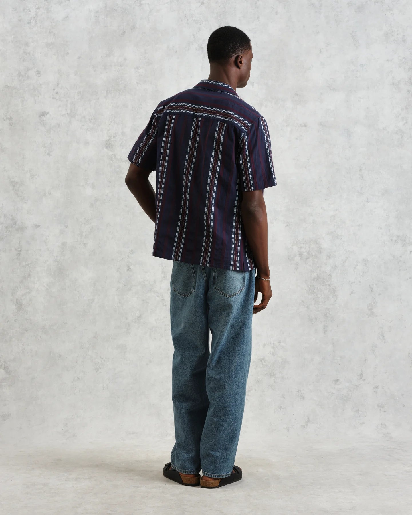 ディドコットシャツ COTTON DOBBY STRIPE (NAVY/MULTI)