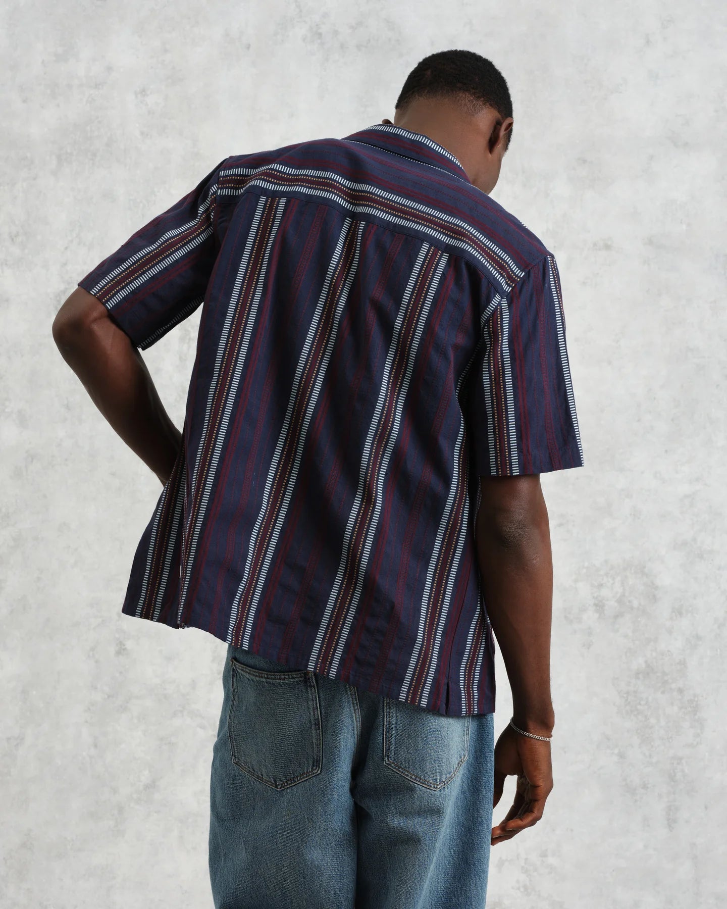 ディドコットシャツ COTTON DOBBY STRIPE (NAVY/MULTI)